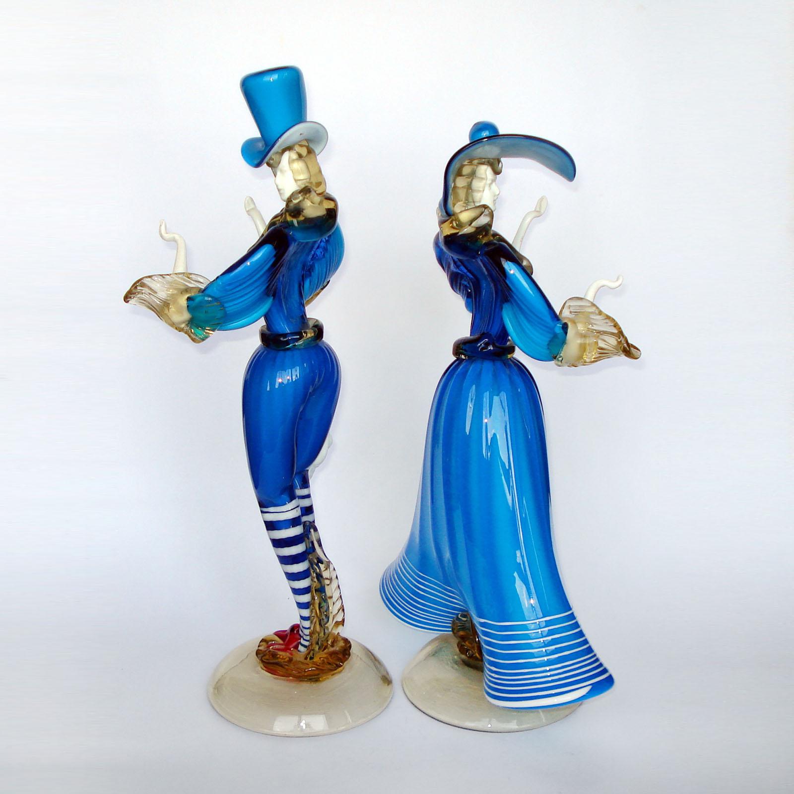 Gorgeous Pair of Murano Glass Dancing Couple In Excellent Condition In Bochum, NRW