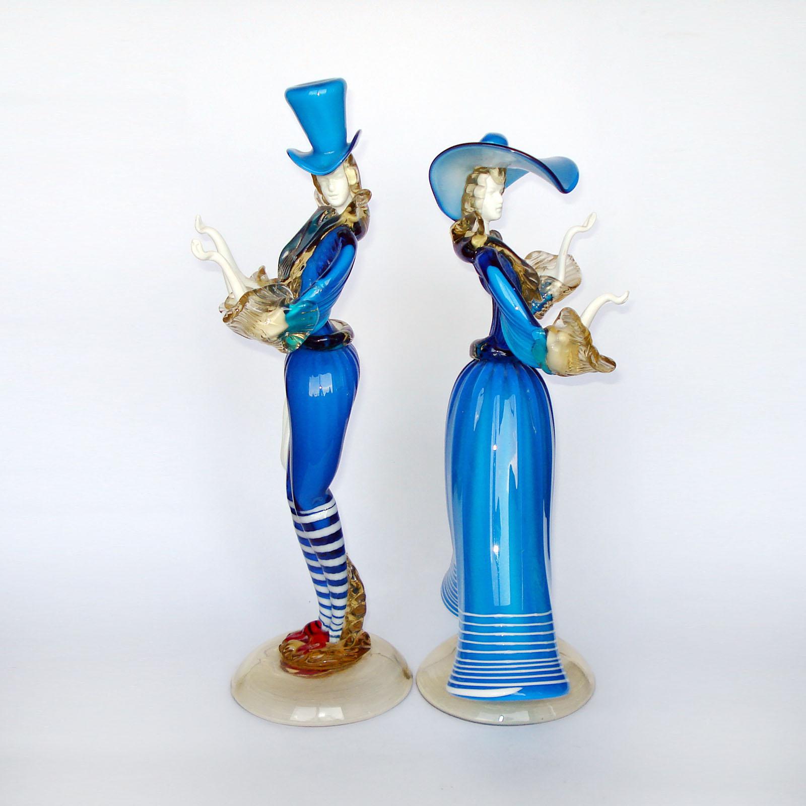 Late 20th Century Gorgeous Pair of Murano Glass Dancing Couple