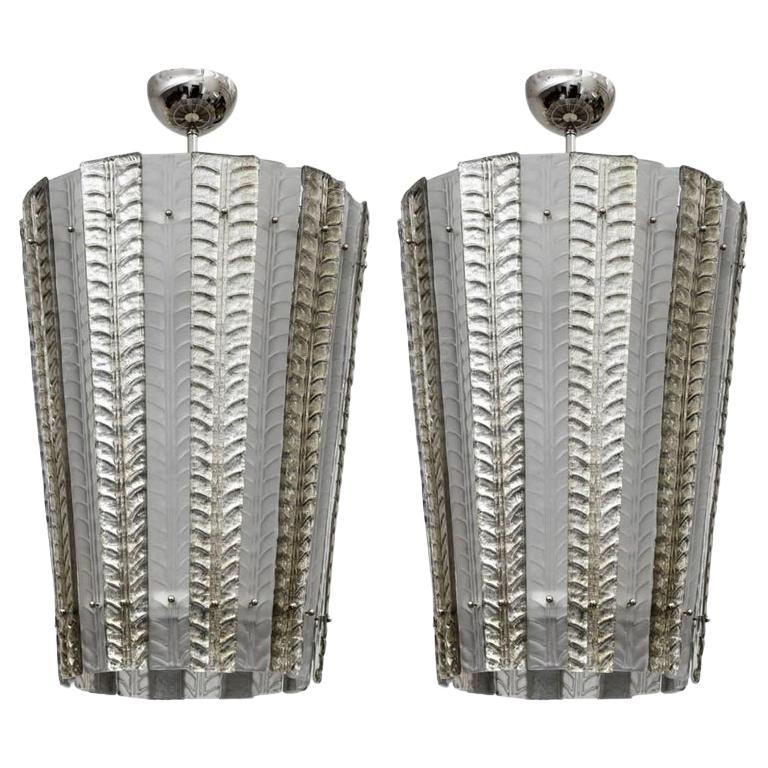 Gorgeous Pair of Murano Glass Lanterns