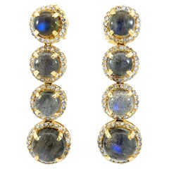 Gorgeous pair of Natural Diamond and labradorites earrings