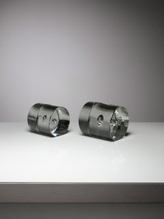 Pair of Solid Murano Glass bookends by Alfredo Barbini for Barbini, Italy, 1970s