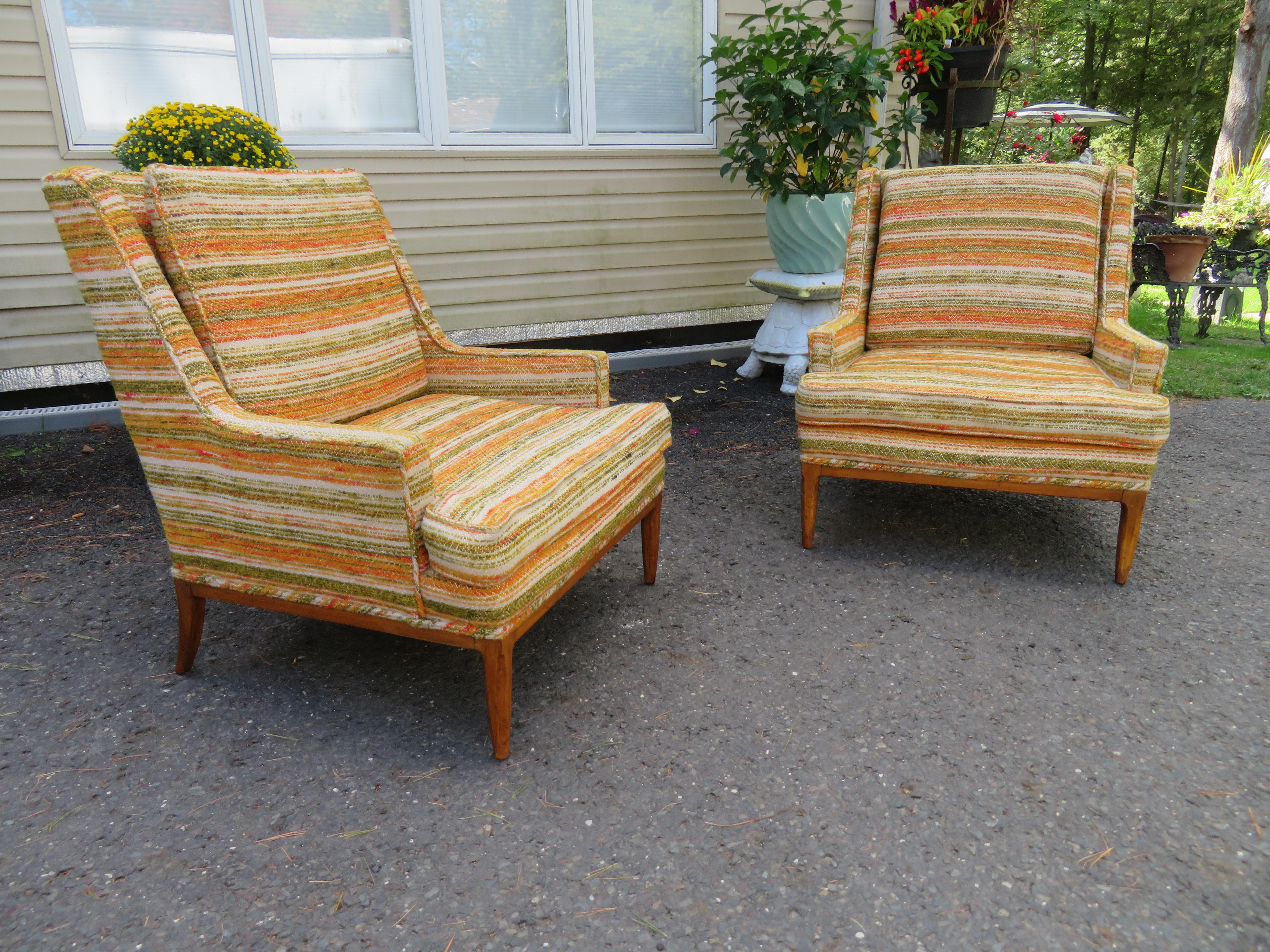 Gorgeous Pair of Tomlinson Sophisticate Lounge Chairs Mid-Century Modern 9