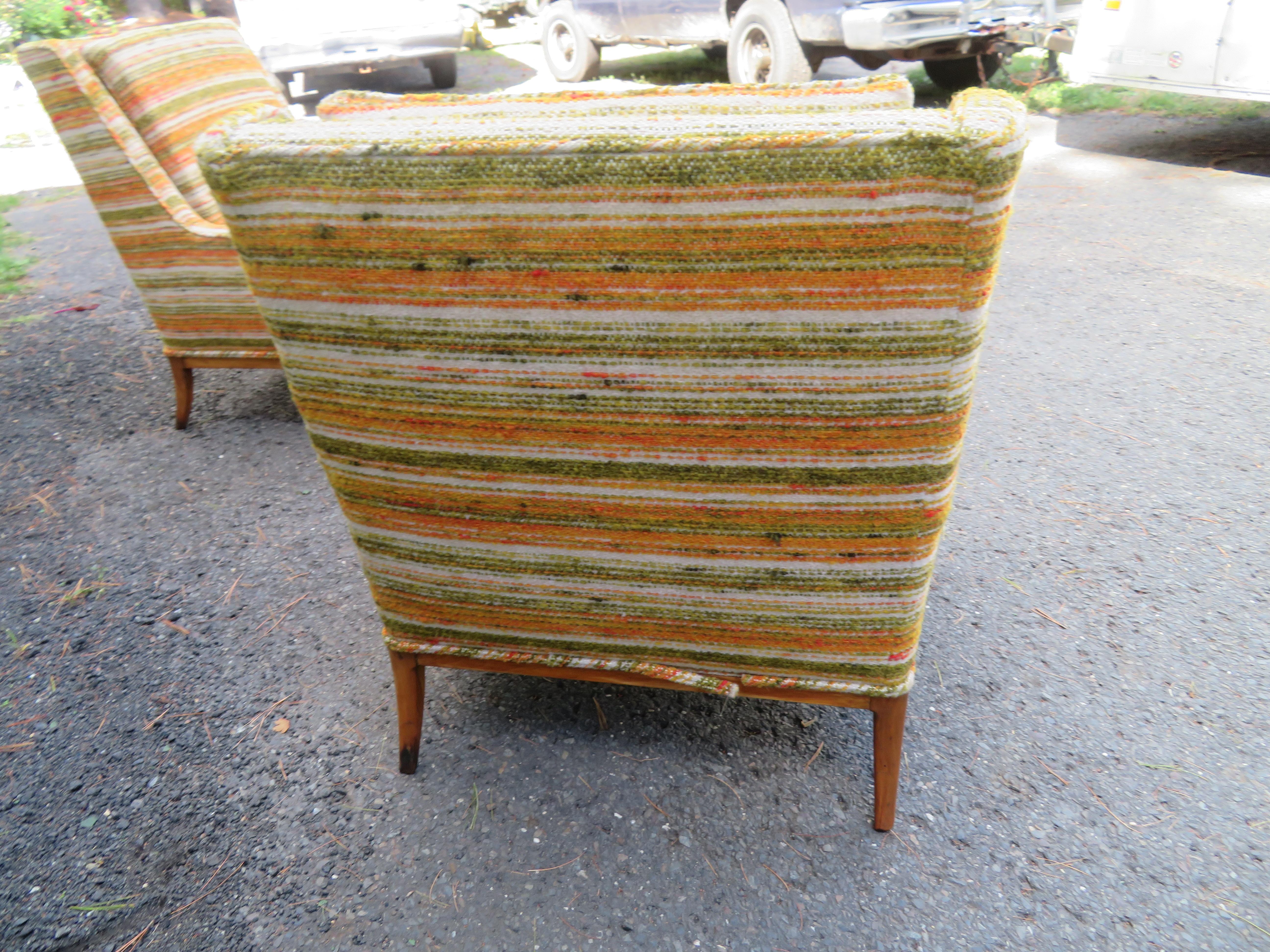 American Gorgeous Pair of Tomlinson Sophisticate Lounge Chairs Mid-Century Modern