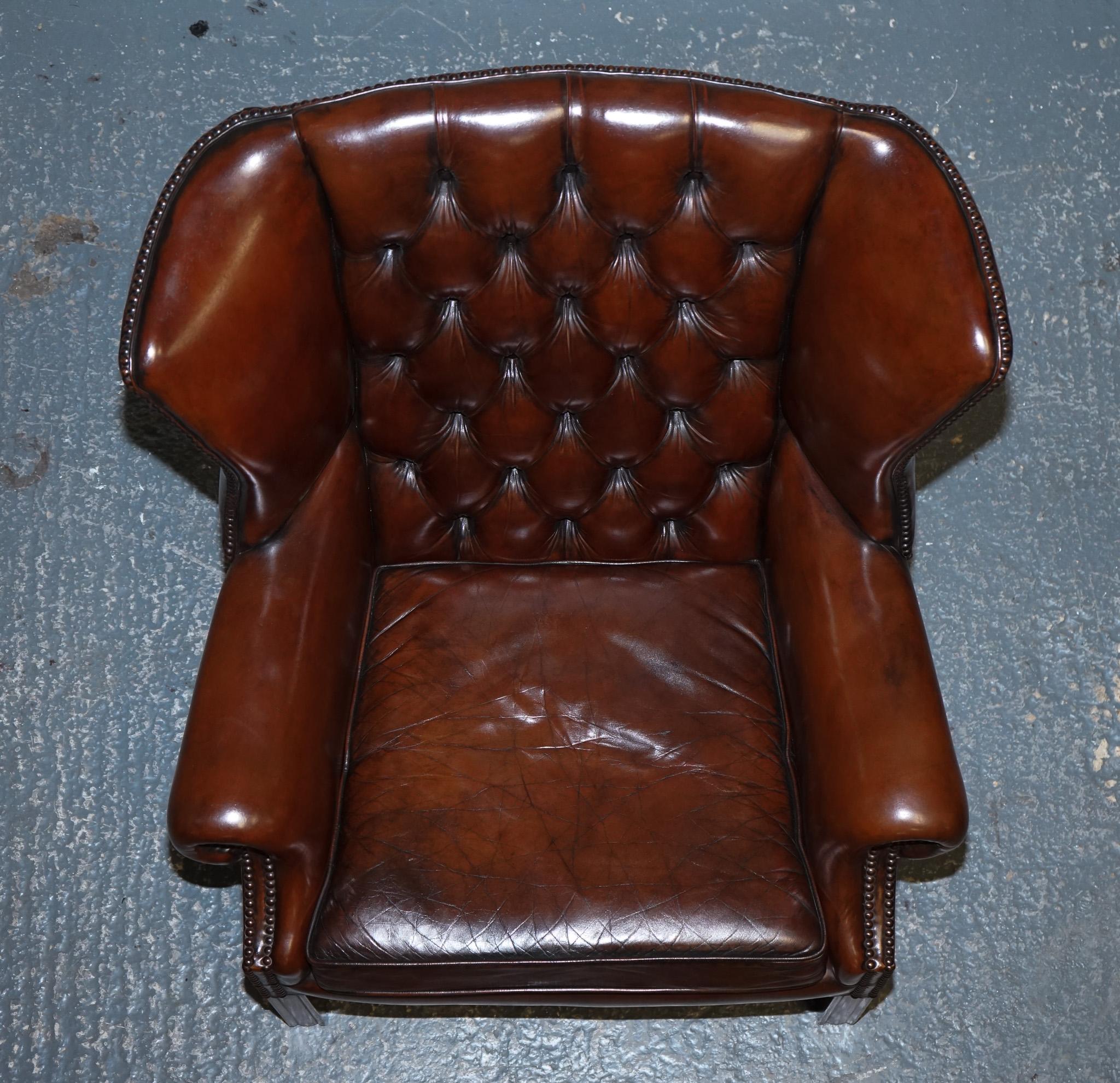 GORGEOUS PAIR OF WHISKY BROWN HAND DYED GEORGIAN STYLE LEATHER WiNGBACKS 5