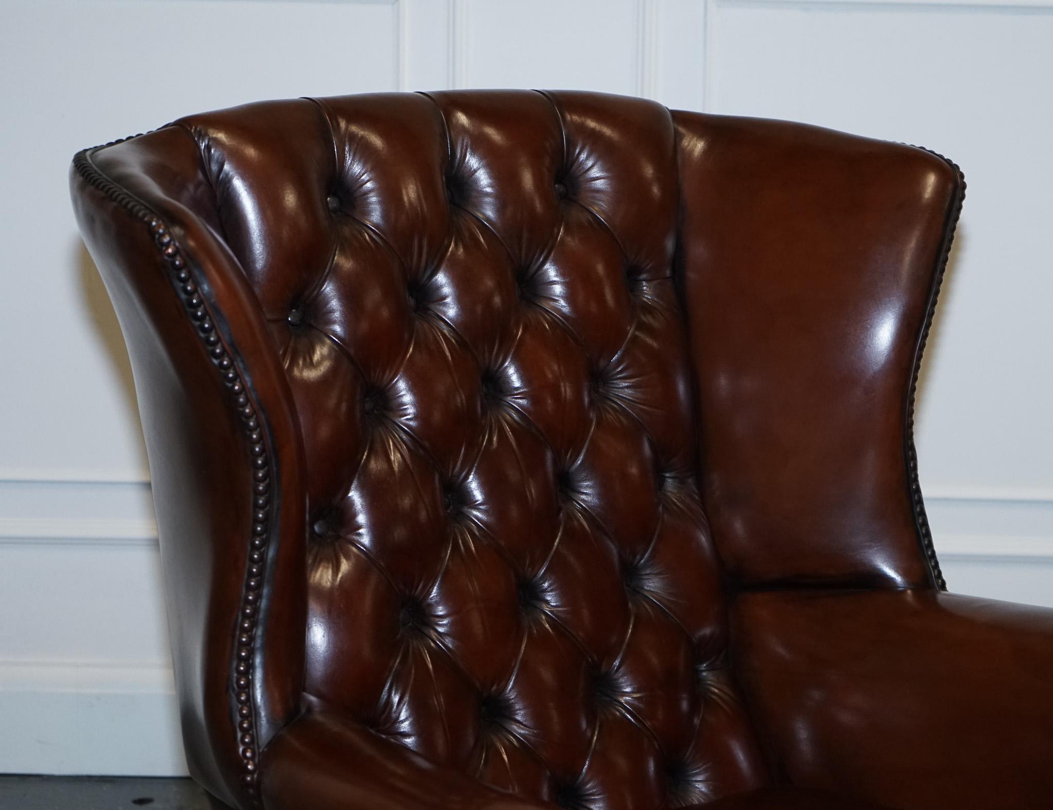 GORGEOUS PAIR OF WHISKY BROWN HAND DYED GEORGIAN STYLE LEATHER WiNGBACKS 3