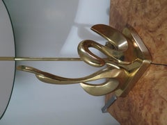 Gorgeous Pair Solid Brass Mid-Century Modern Stylized Swan Lamps