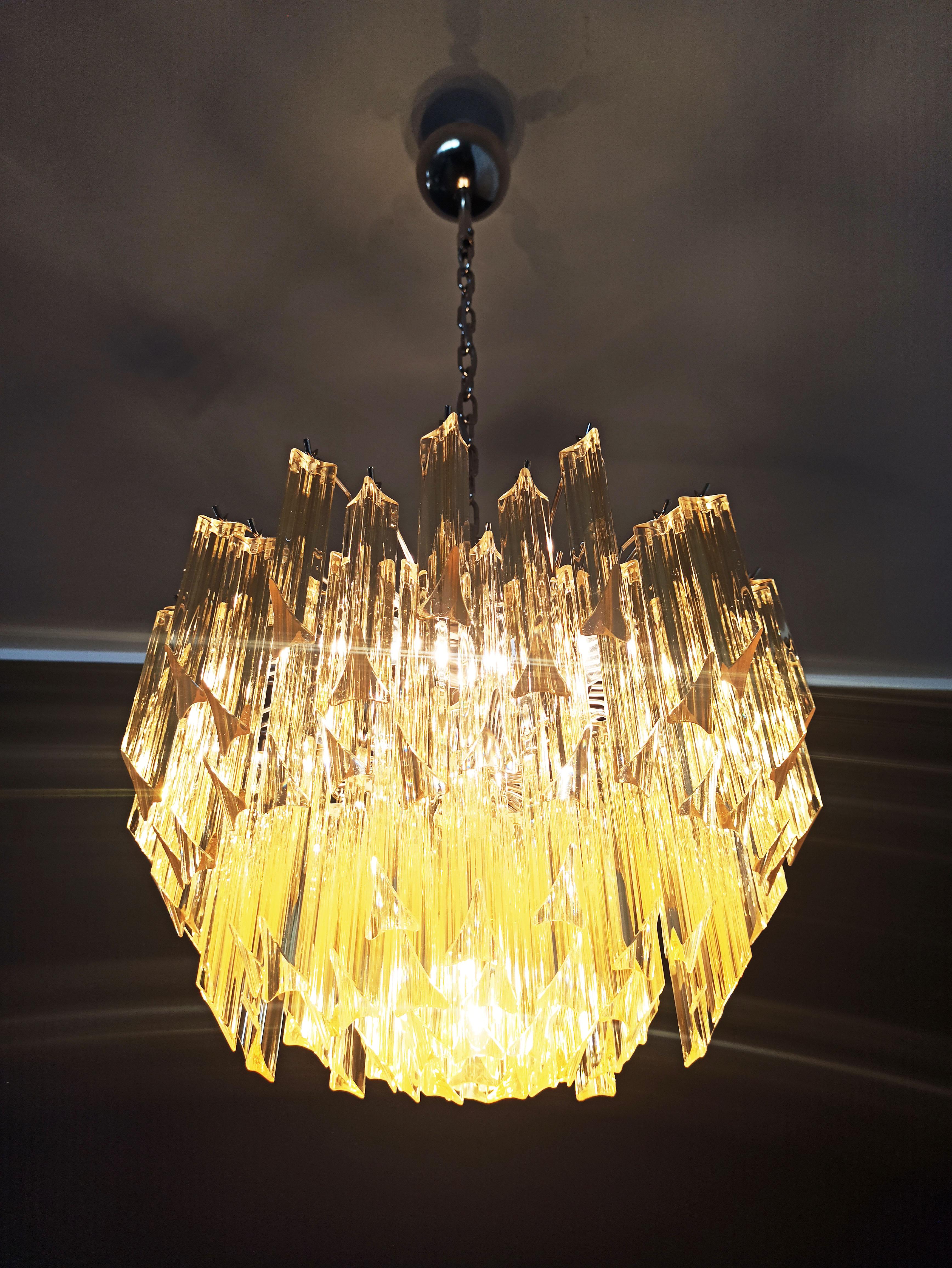 Gorgeous Pair Vintage Italian Chandeliers, Murano For Sale 6