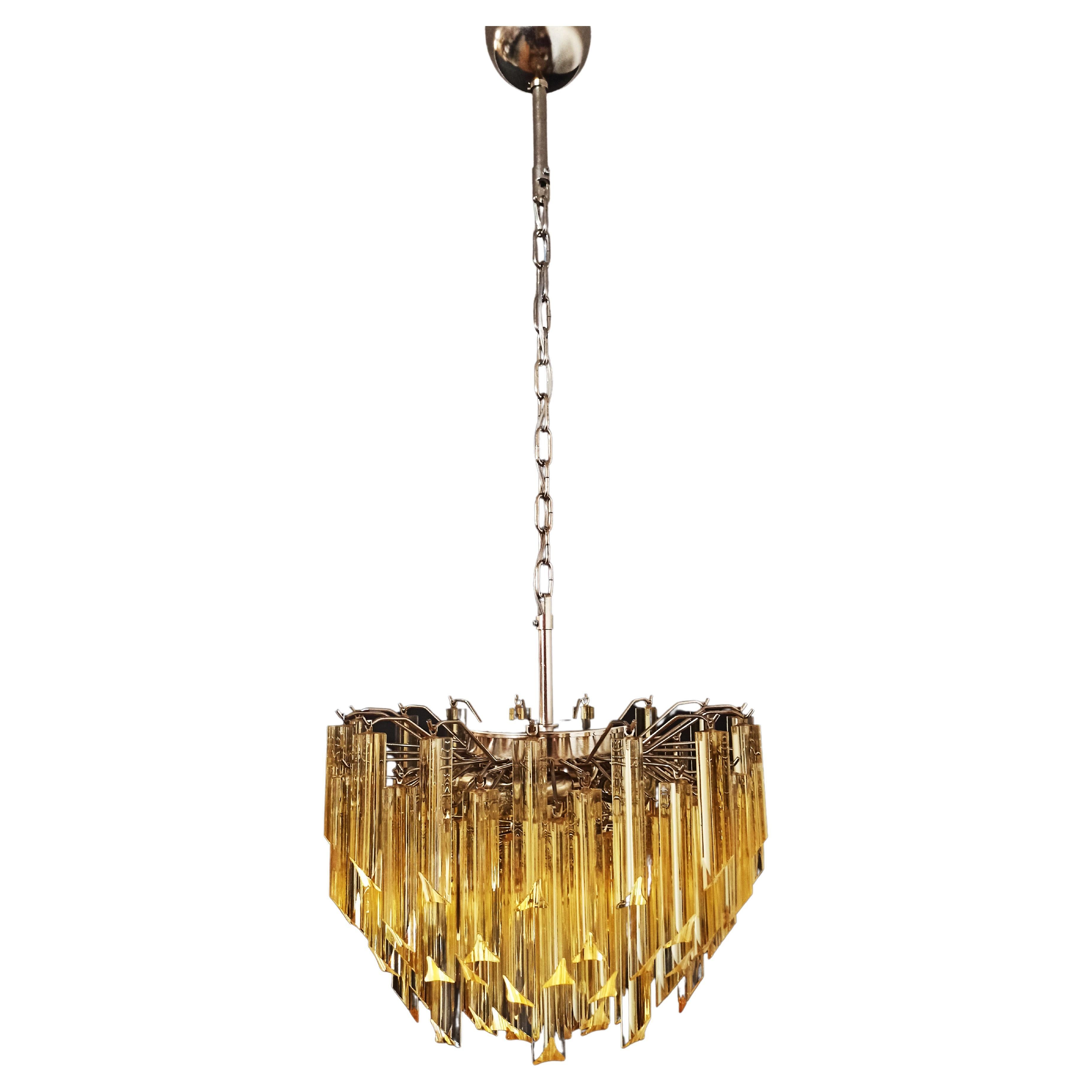 Gorgeous Pair Vintage Italian Chandeliers, Murano In Excellent Condition For Sale In Budapest, HU