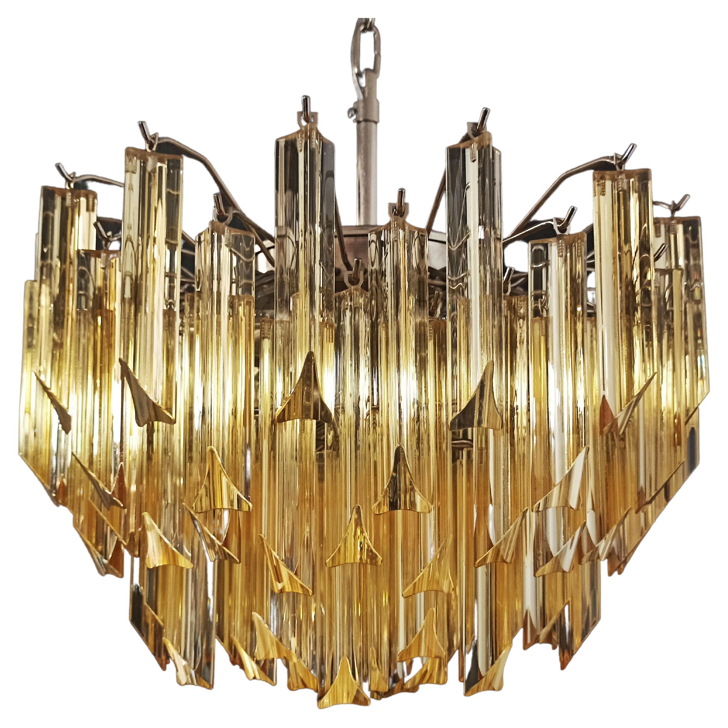 Gorgeous Pair Vintage Italian Chandeliers, Murano For Sale 1