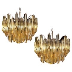 Gorgeous Pair Vintage Italian Chandeliers, Murano