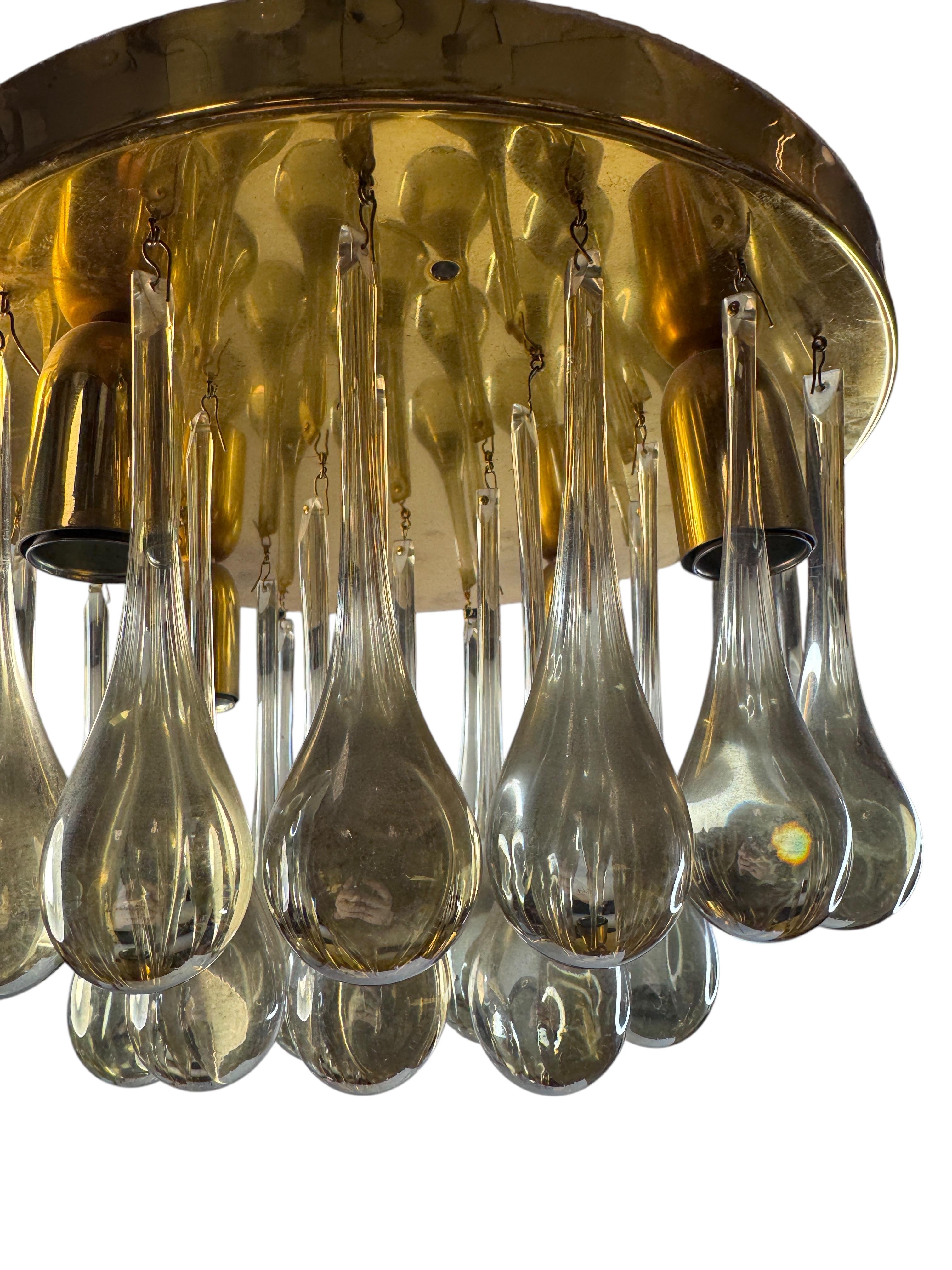 Precioso empotrable de cristal de Murano con forma de lágrima Palwa Siglo Medio Alemán Años 60 en venta 4
