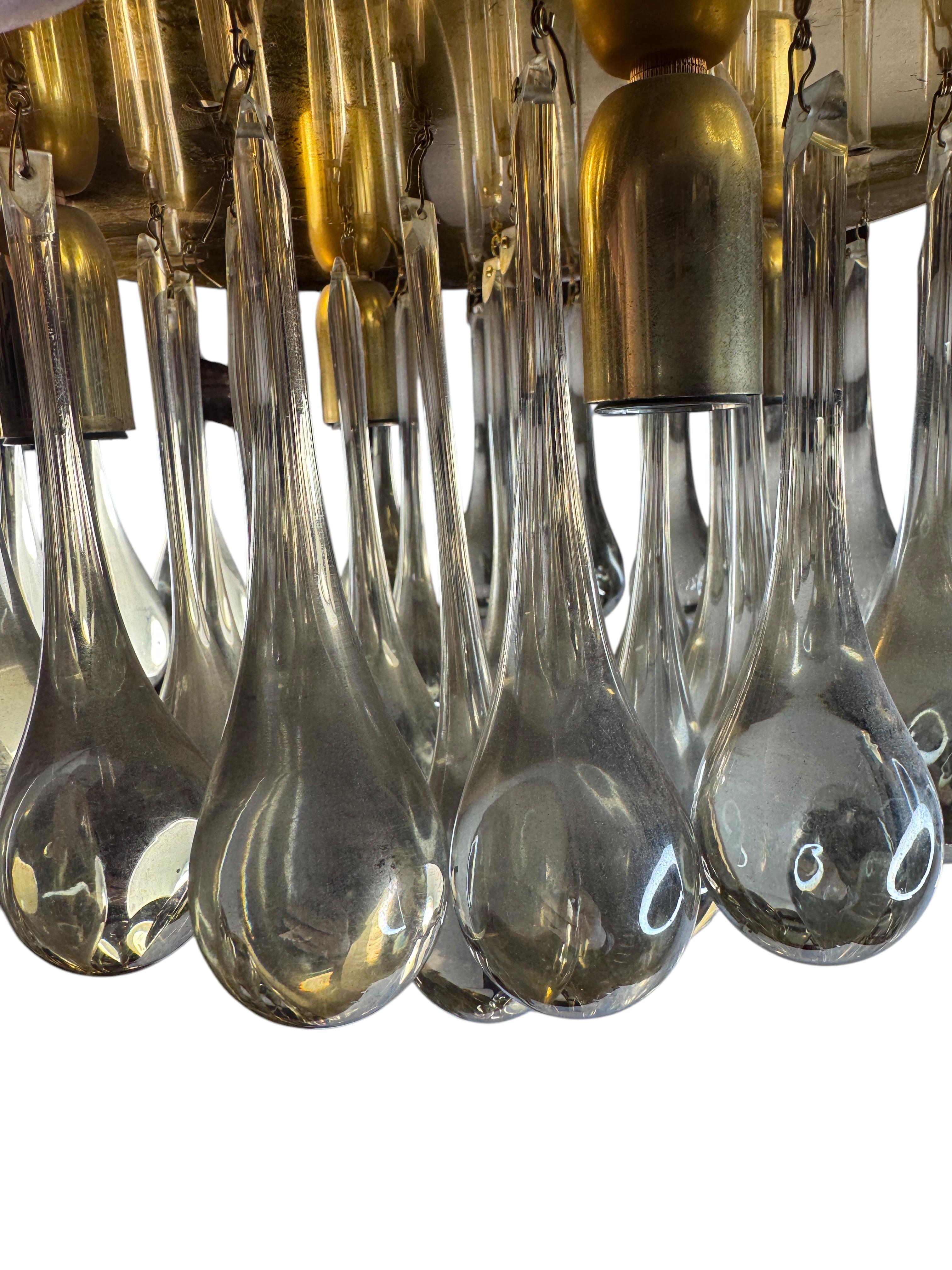Precioso empotrable de cristal de Murano con forma de lágrima Palwa Siglo Medio Alemán Años 60 en venta 5