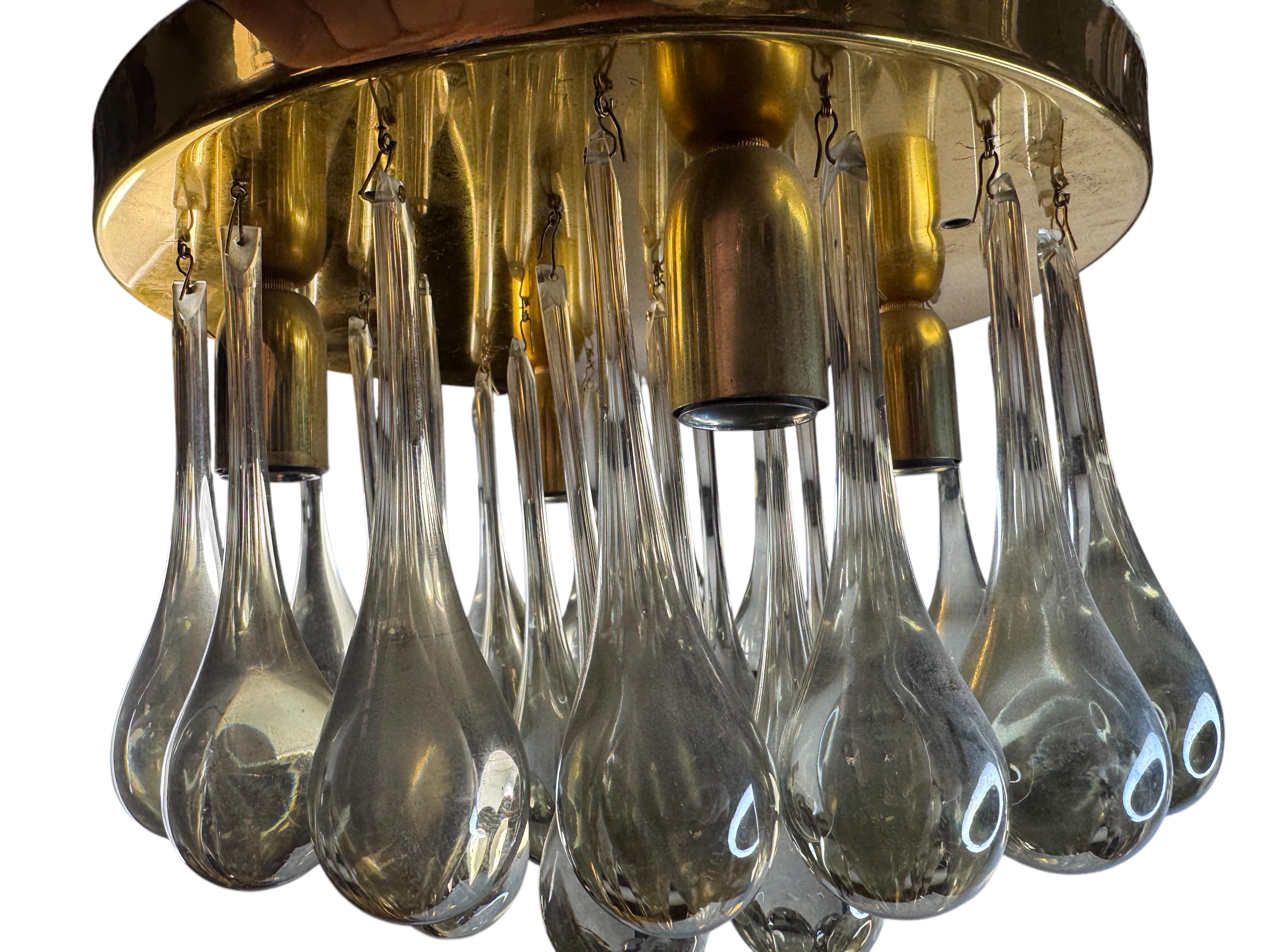 Precioso empotrable de cristal de Murano con forma de lágrima Palwa Siglo Medio Alemán Años 60 en venta 6