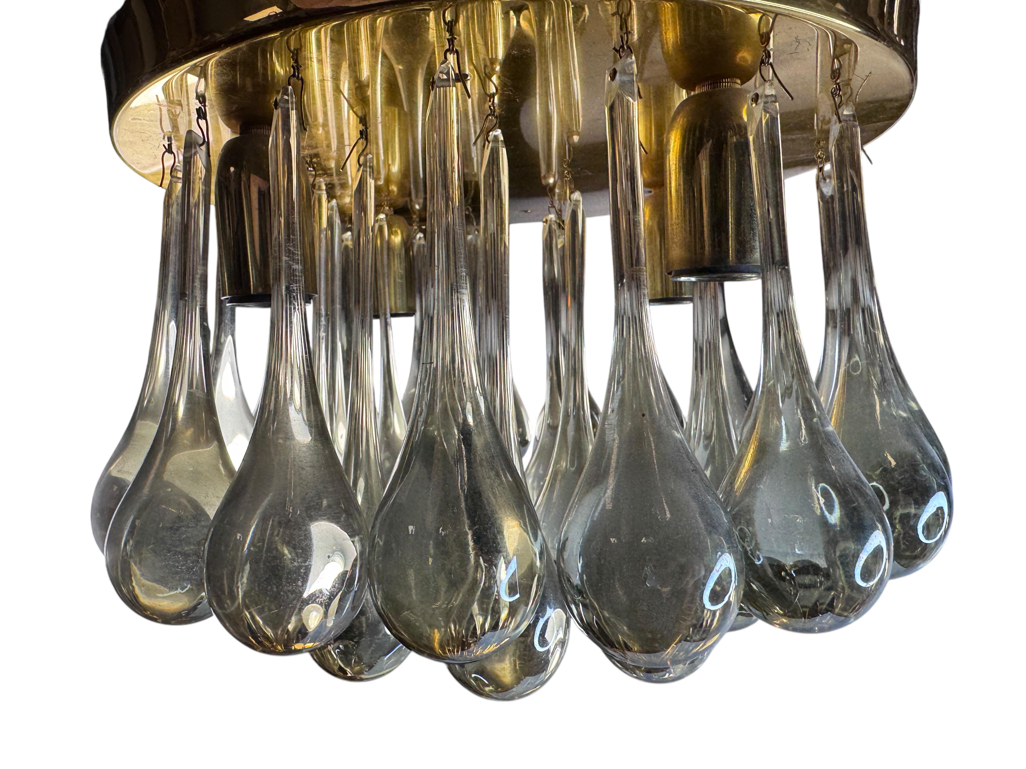 Precioso empotrable de cristal de Murano con forma de lágrima Palwa Siglo Medio Alemán Años 60 en venta 7