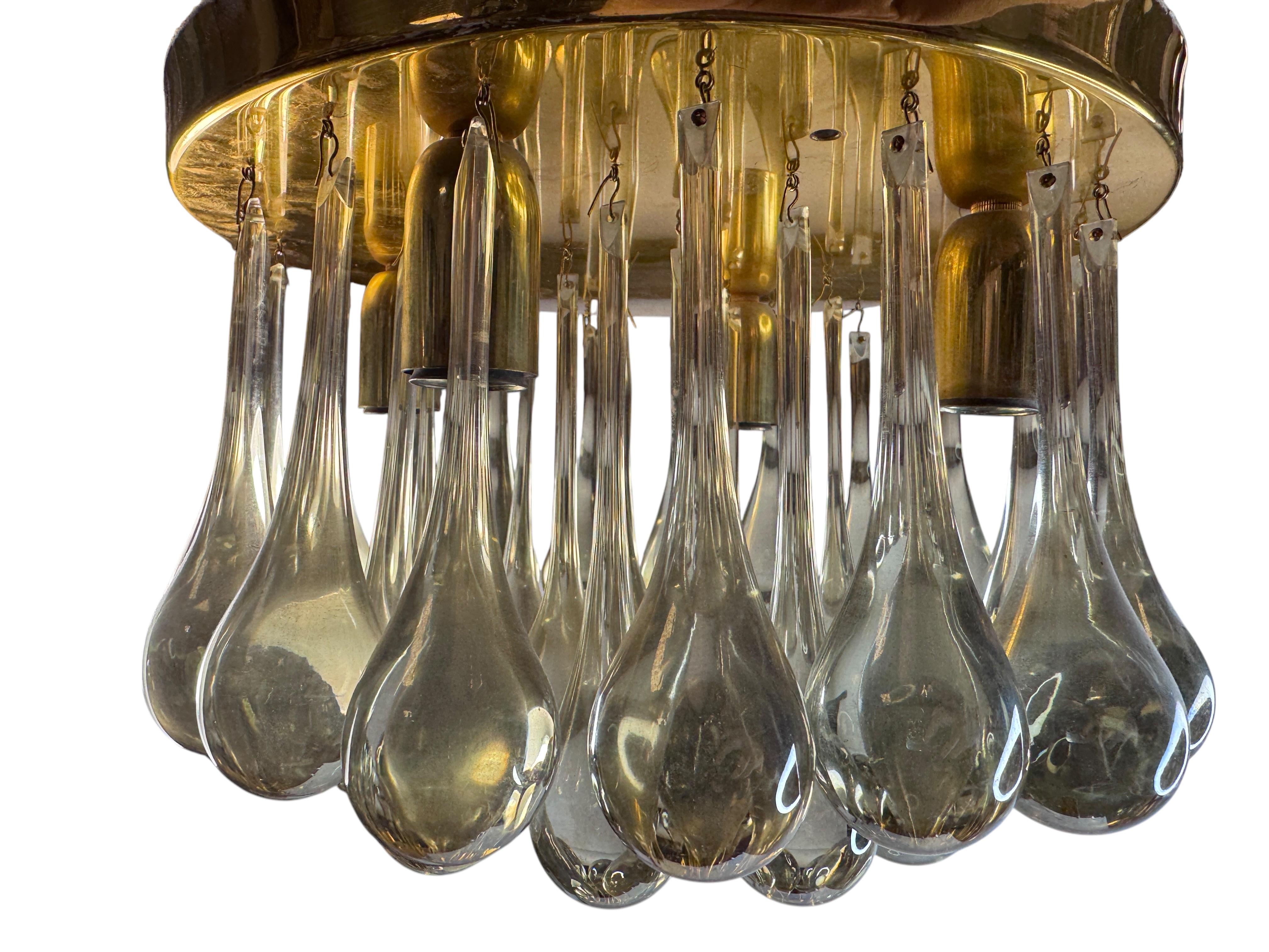 Precioso empotrable de cristal de Murano con forma de lágrima Palwa Siglo Medio Alemán Años 60 en venta 8