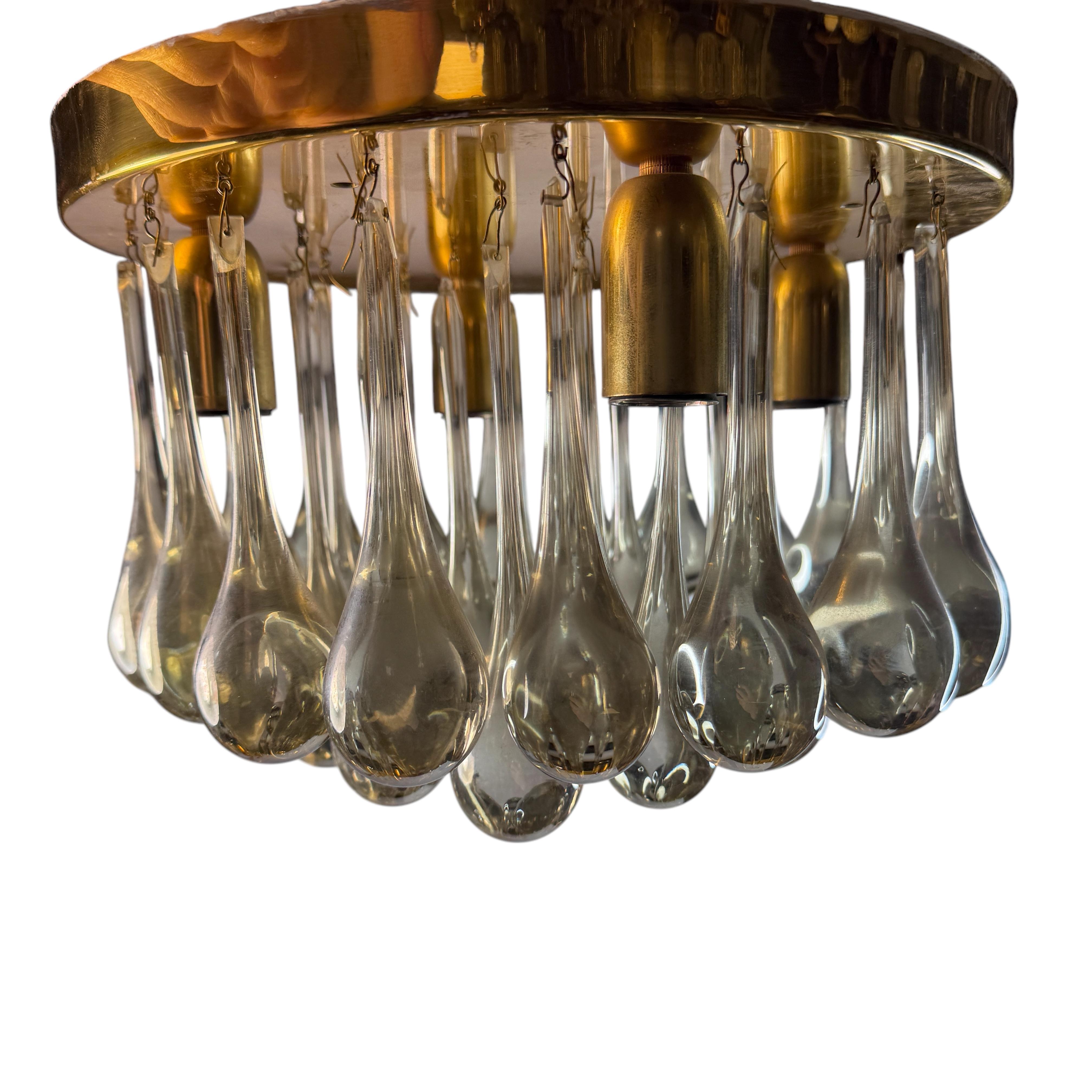 Precioso empotrable de cristal de Murano con forma de lágrima Palwa Siglo Medio Alemán Años 60 mediados del siglo XX en venta