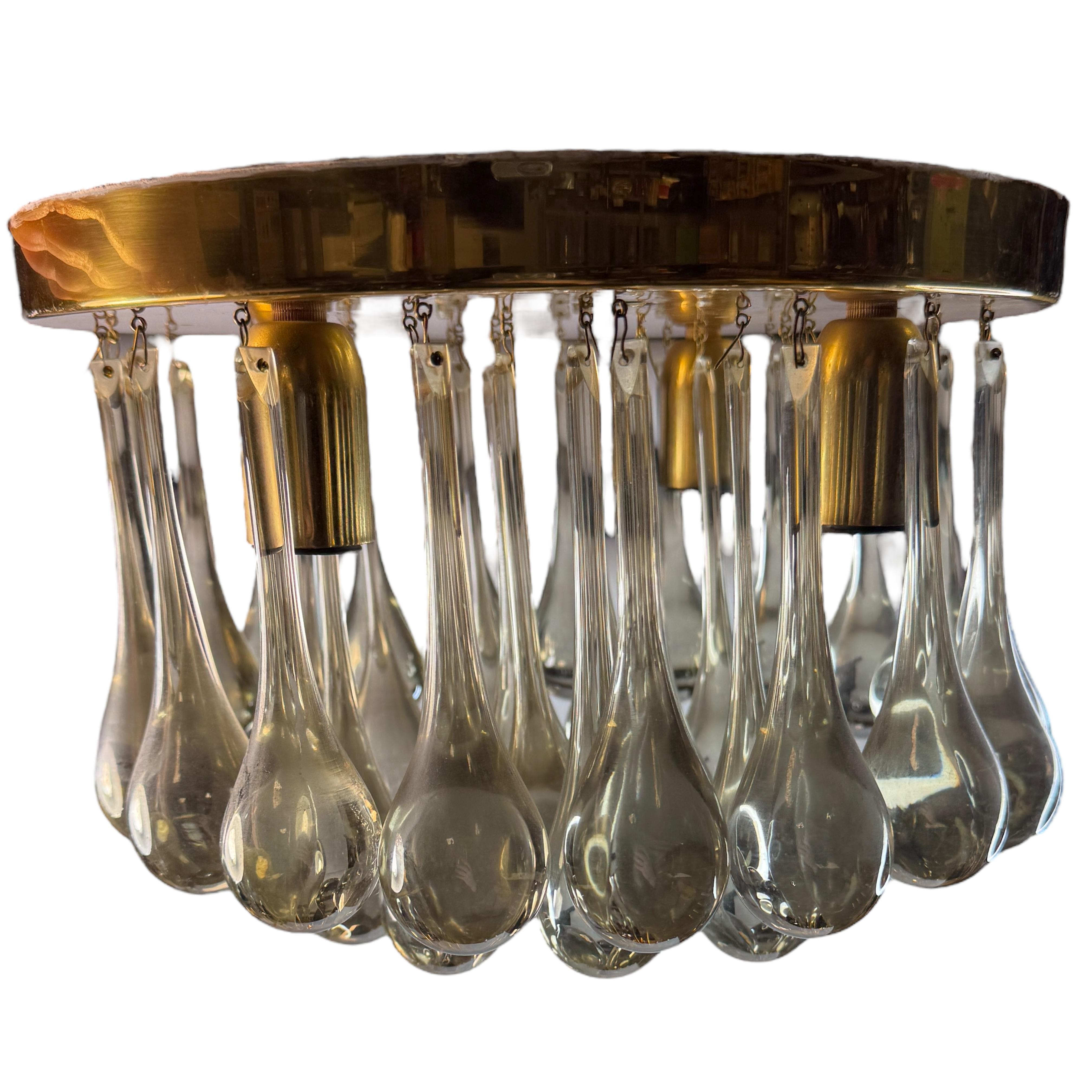 Precioso empotrable de cristal de Murano con forma de lágrima Palwa Siglo Medio Alemán Años 60 en venta 1