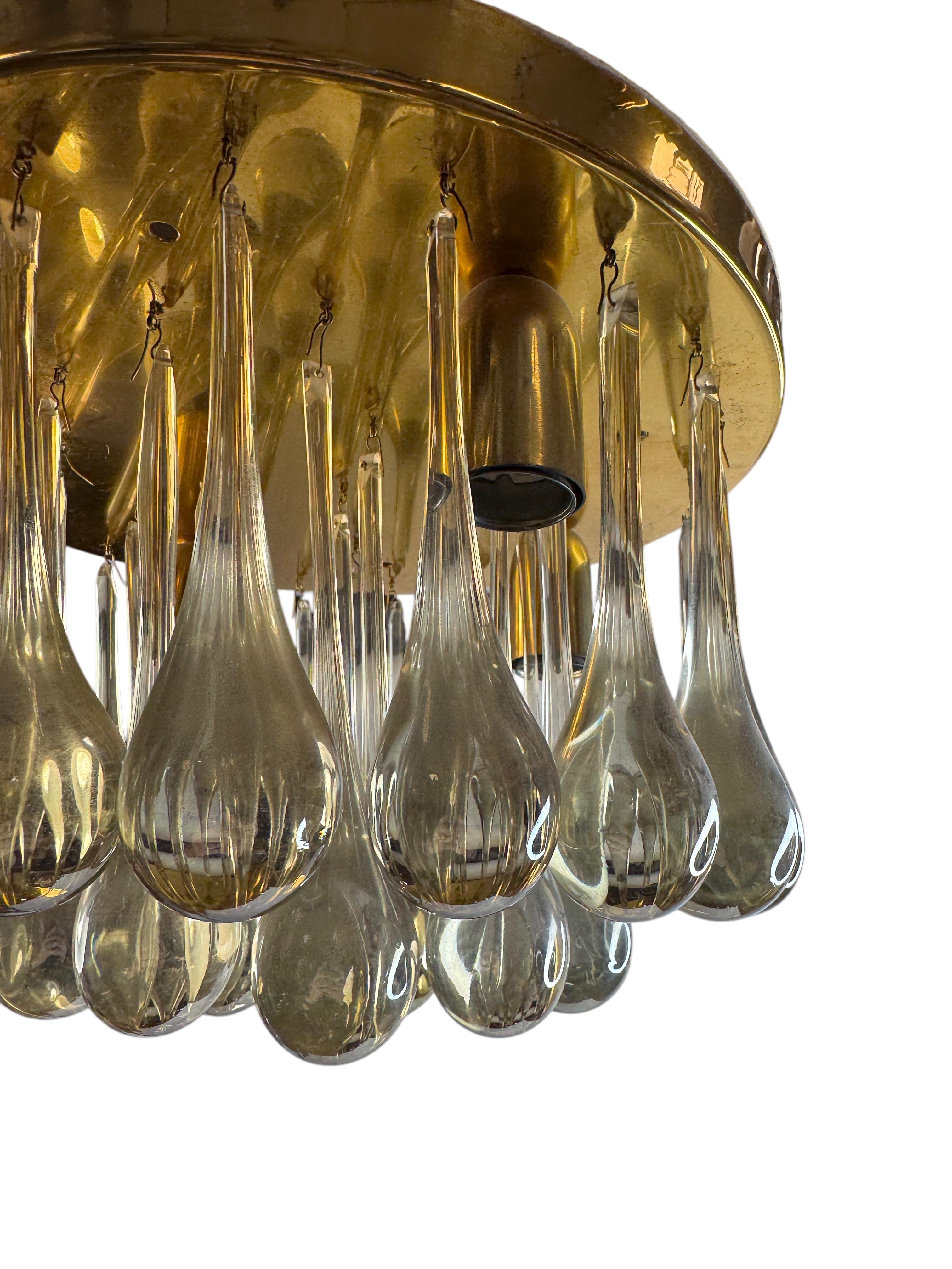 Precioso empotrable de cristal de Murano con forma de lágrima Palwa Siglo Medio Alemán Años 60 en venta 3