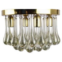 Precioso empotrable de cristal de Murano con forma de lágrima Palwa Siglo Medio Alemán Años 60