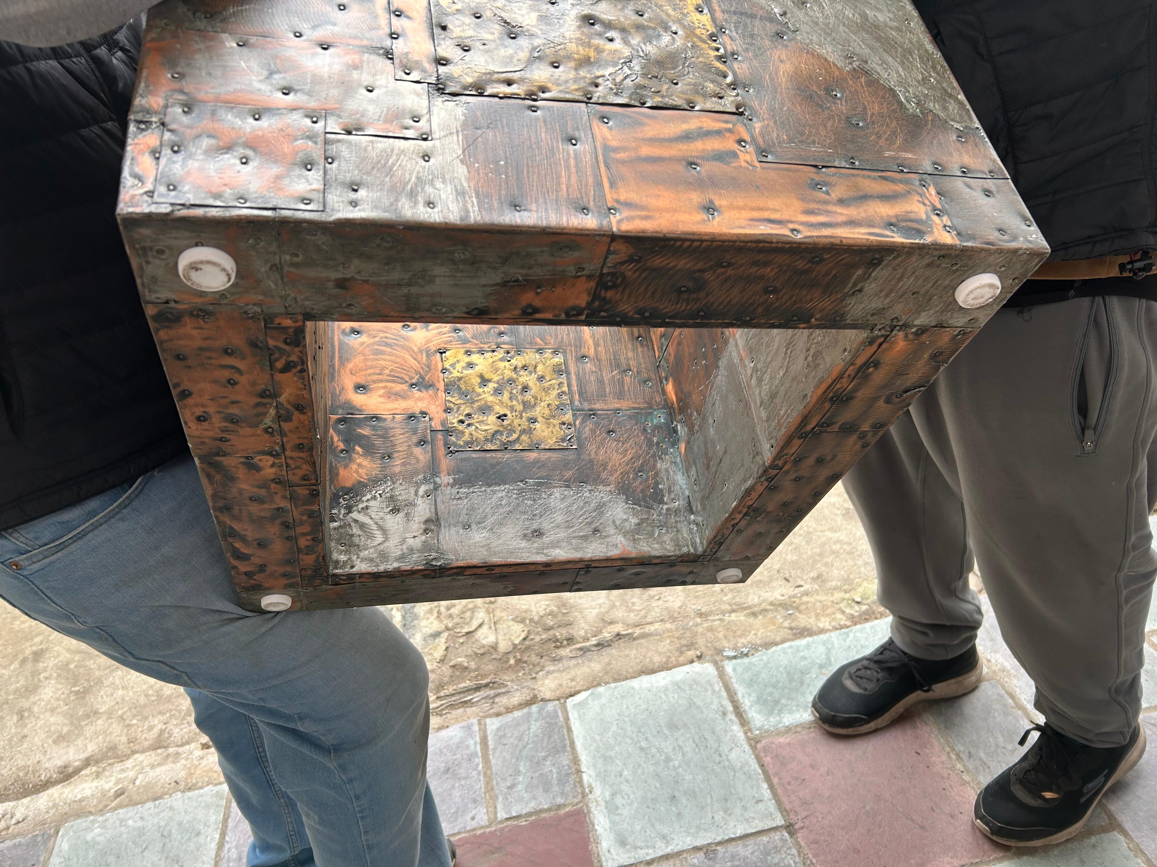 Magnifique table basse en métal mélangé patchwork de Paul Evans Mid-Century Modern en vente 5