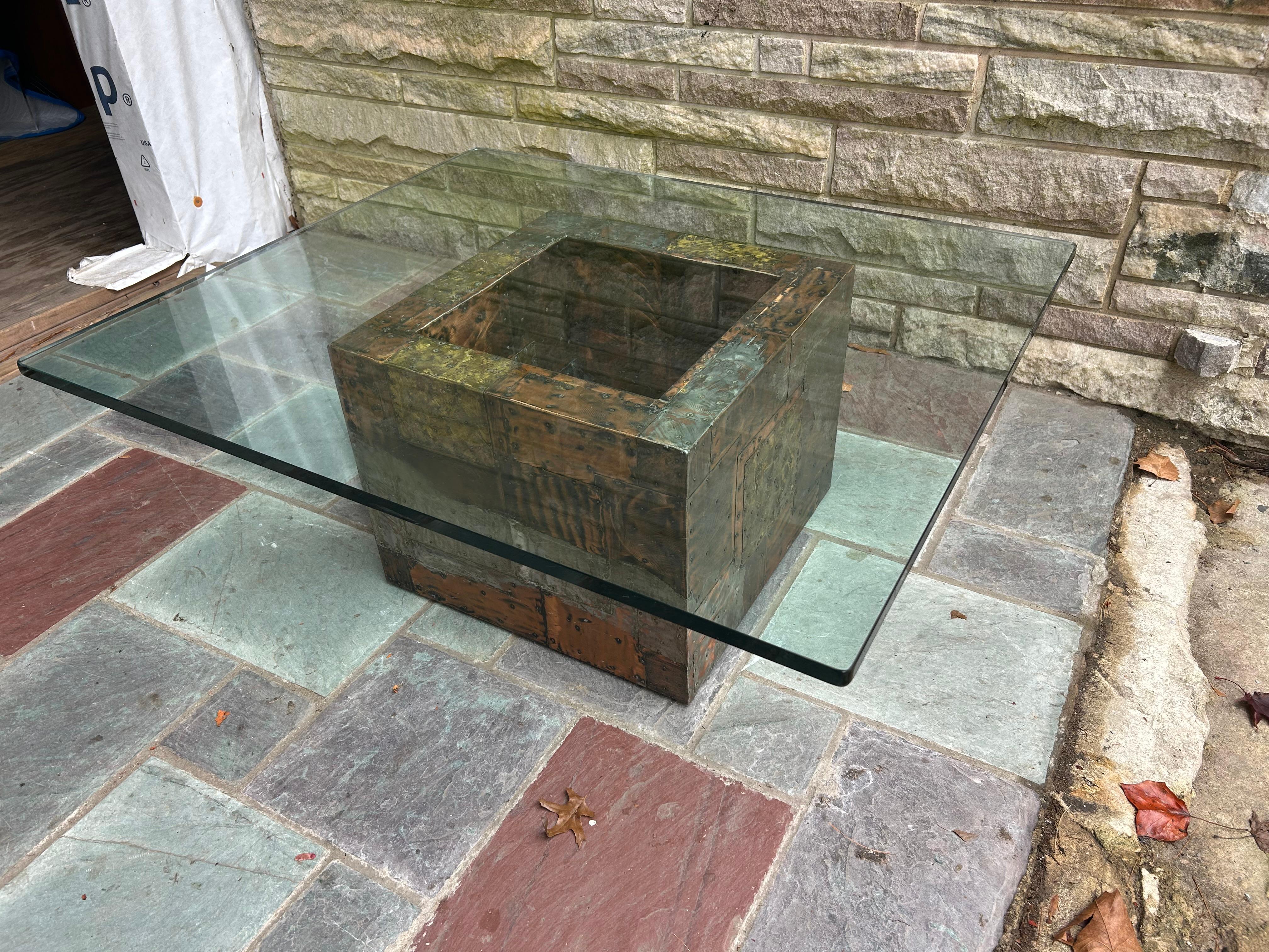 Magnifique table basse en métal mélangé patchwork de Paul Evans Mid-Century Modern en vente 6