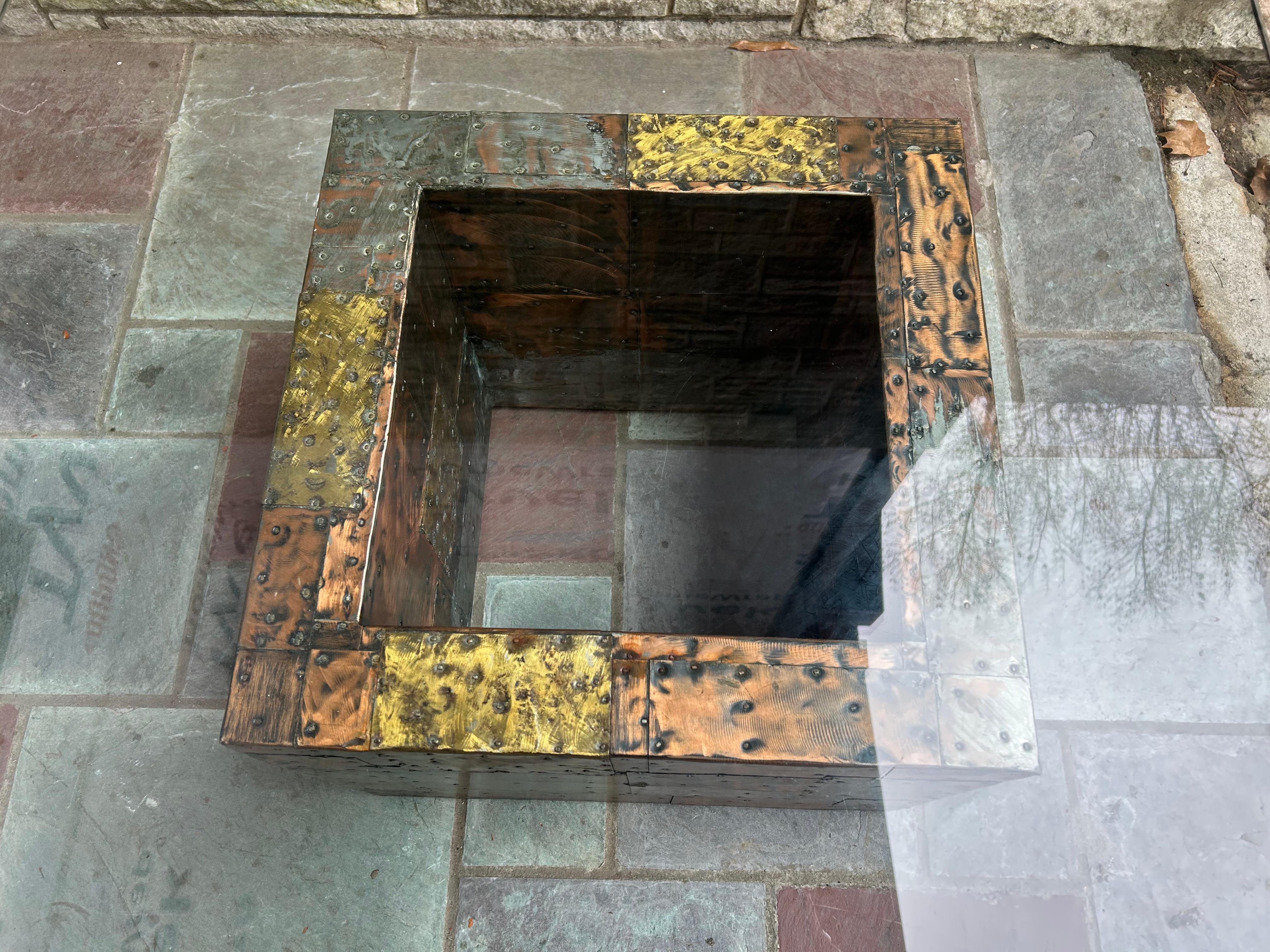 Magnifique table basse en métal mélangé patchwork de Paul Evans Mid-Century Modern en vente 1