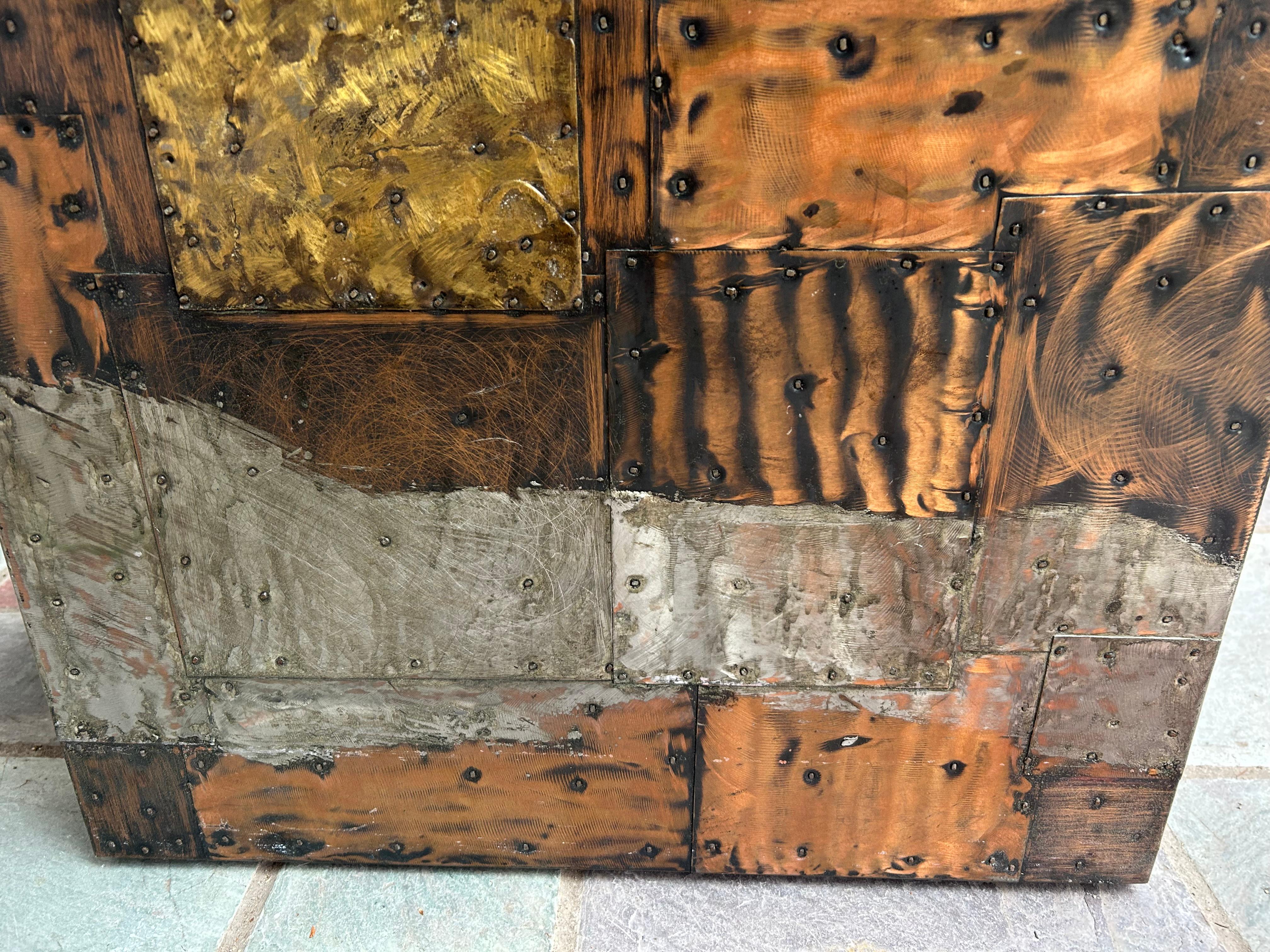 Magnifique table basse en métal mélangé patchwork de Paul Evans Mid-Century Modern en vente 2