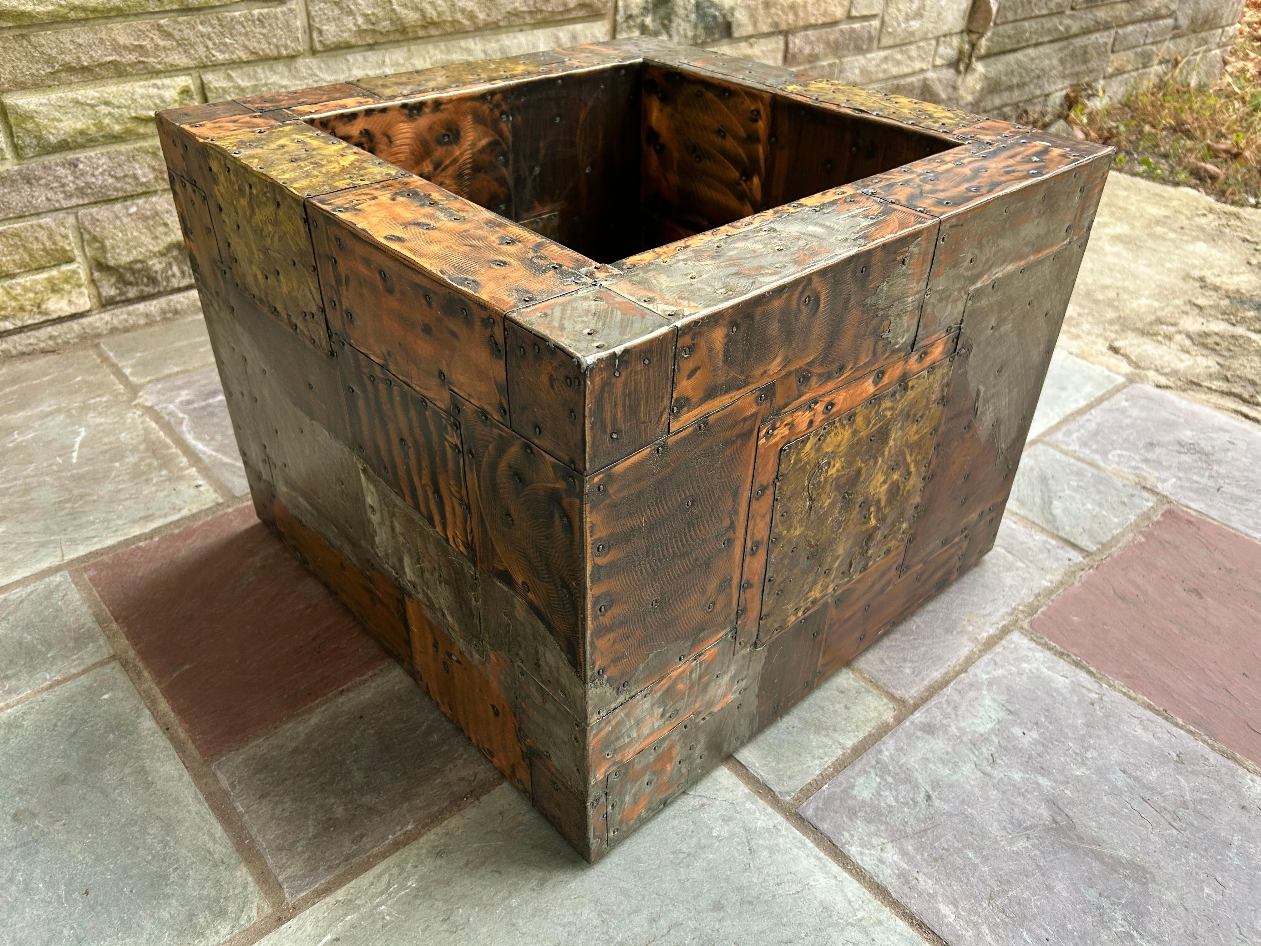 Magnifique table basse en métal mélangé patchwork de Paul Evans Mid-Century Modern en vente 4