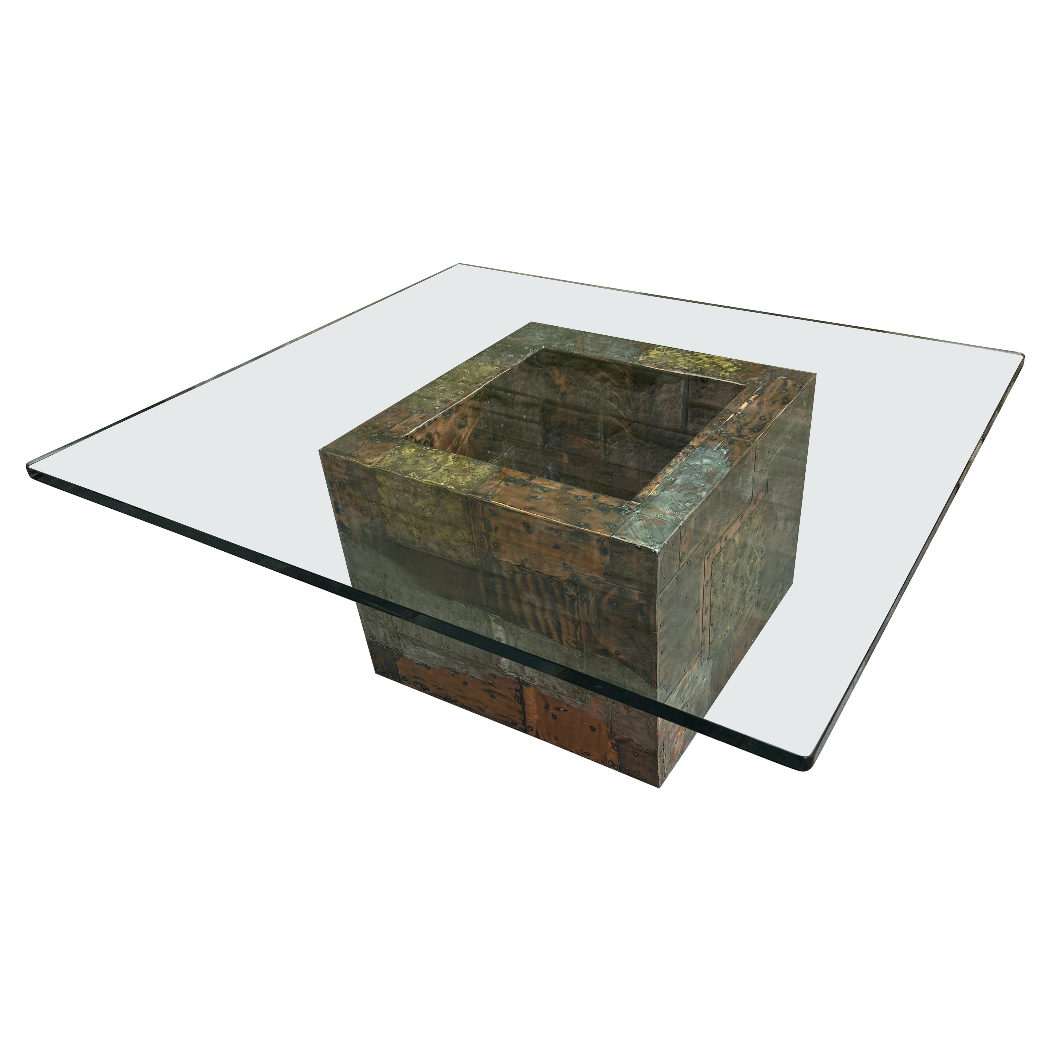 Gorgeous Paul Evans Mixed Metal Patchwork Coffee Table Mid-Century Modern