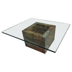 Gorgeous Paul Evans Mixed Metal Patchwork Coffee Table Mid-Century Modern