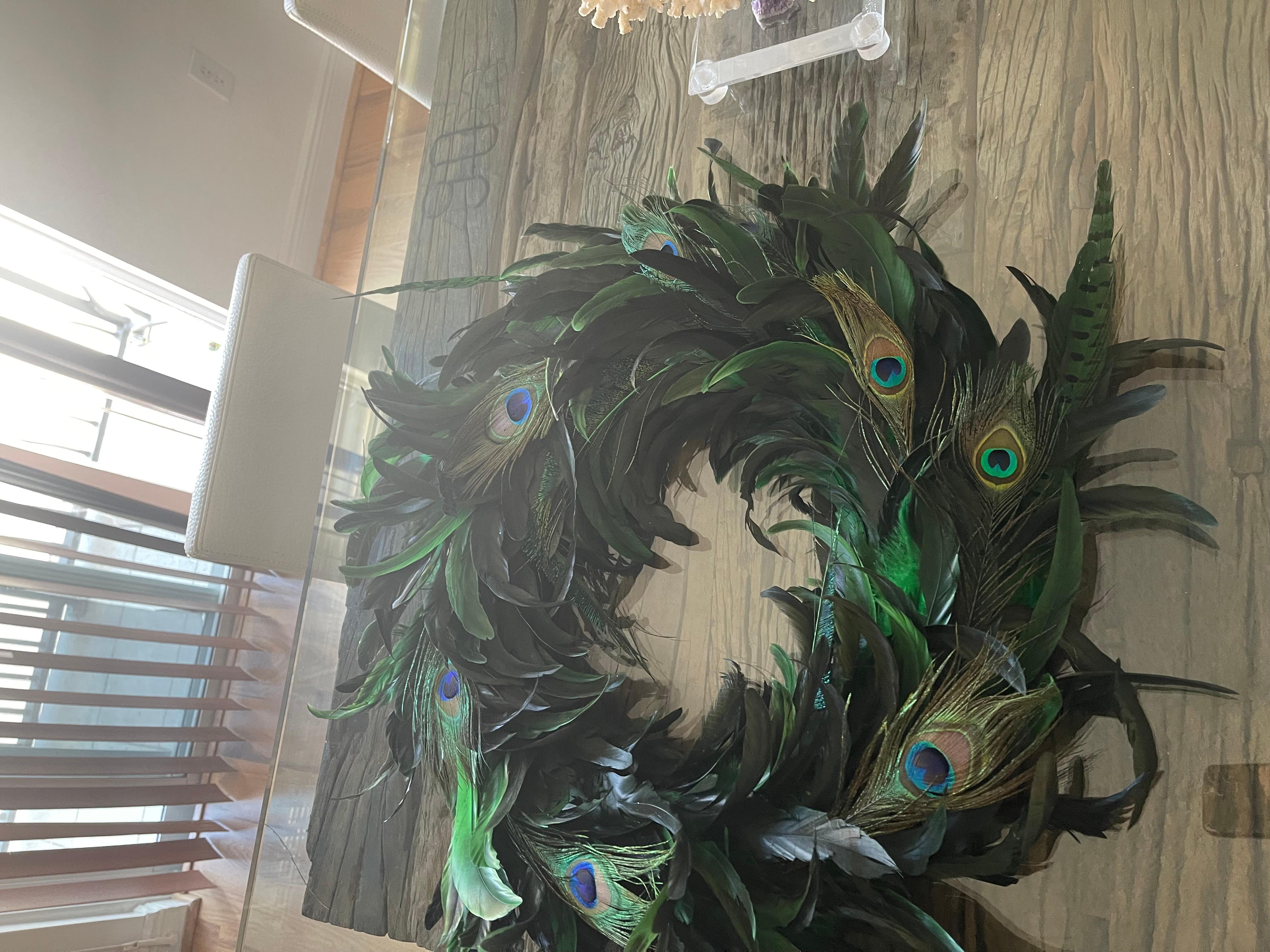 Guirnalda navideña con plumas de pavo real clásico estadounidense en venta