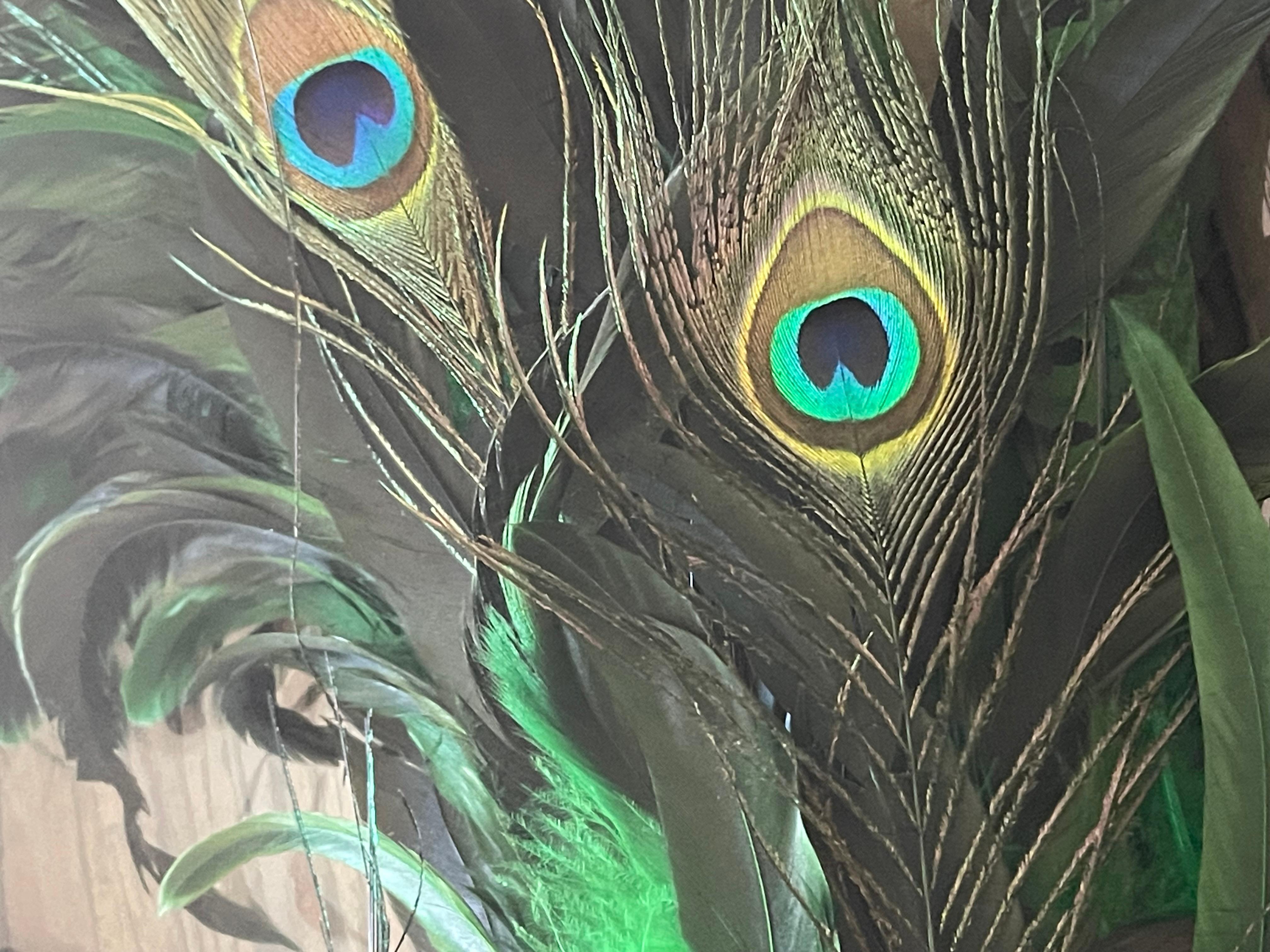 Guirnalda navideña con plumas de pavo real Estadounidense en venta