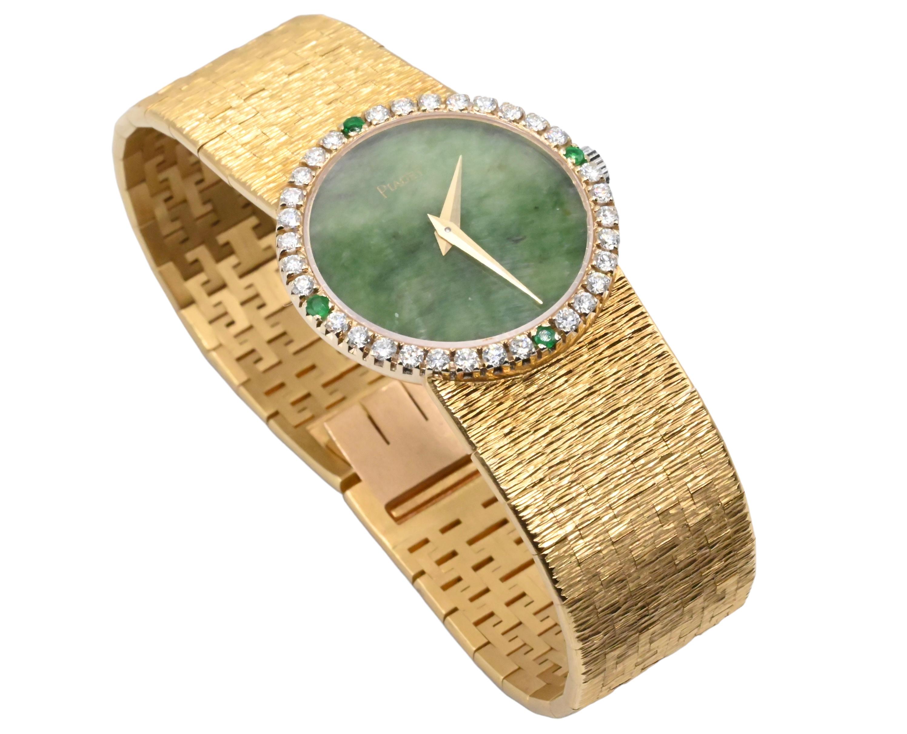 gold watch green face ladies