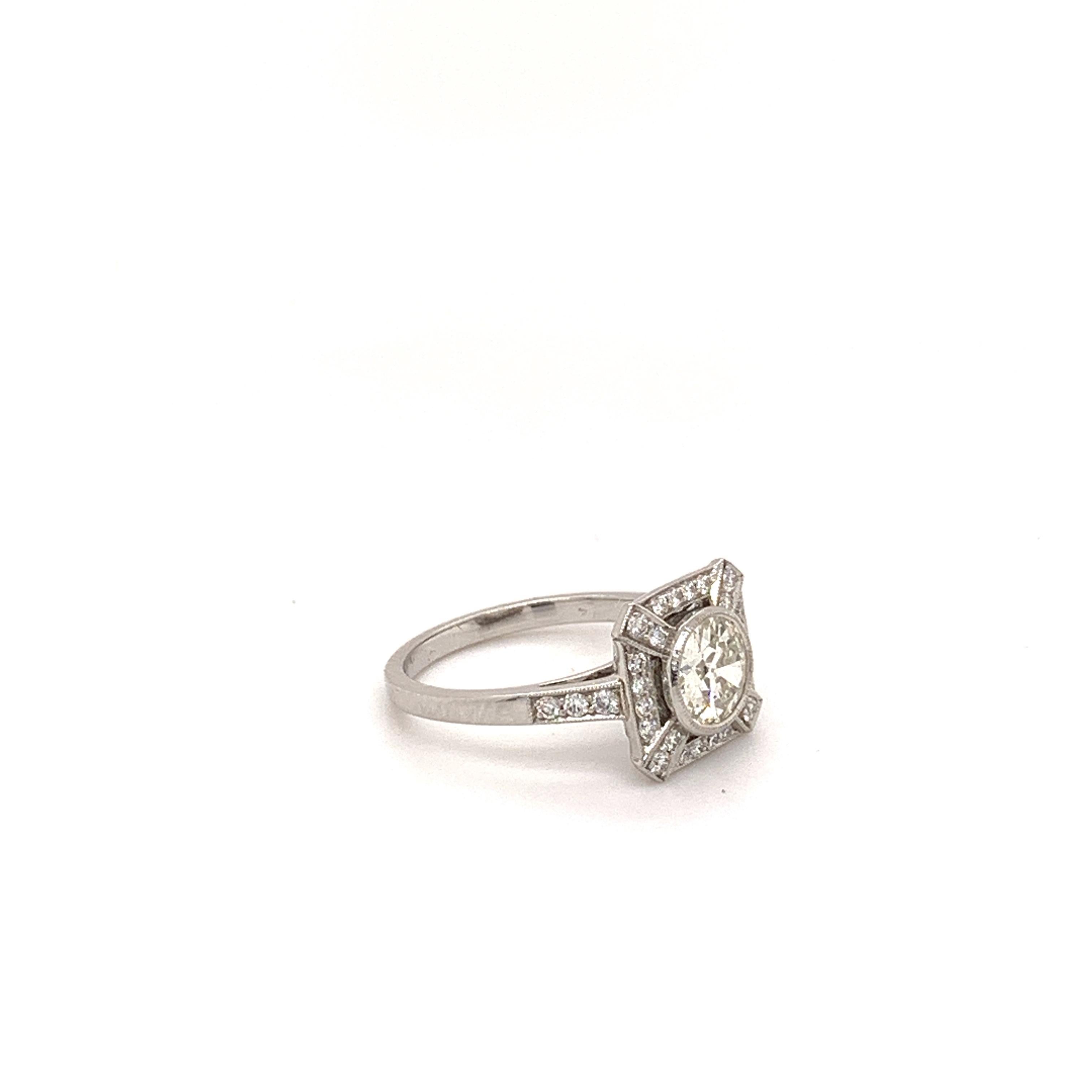 Sophia D. 0.81 Carat Center Round Diamond Platinum Ring In New Condition For Sale In New York, NY