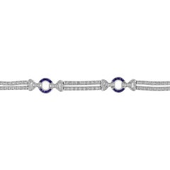 Sophia D, 1.10 Carat Sapphire and Diamond Platinum Bracelet