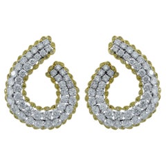 Boucles d'oreilles Sophia en platine avec diamants de 14,39 carats et saphirs jaunes