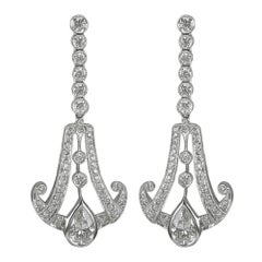 Sophia D 1.44 Carat Pear Cut Diamonds Platinum Earrings