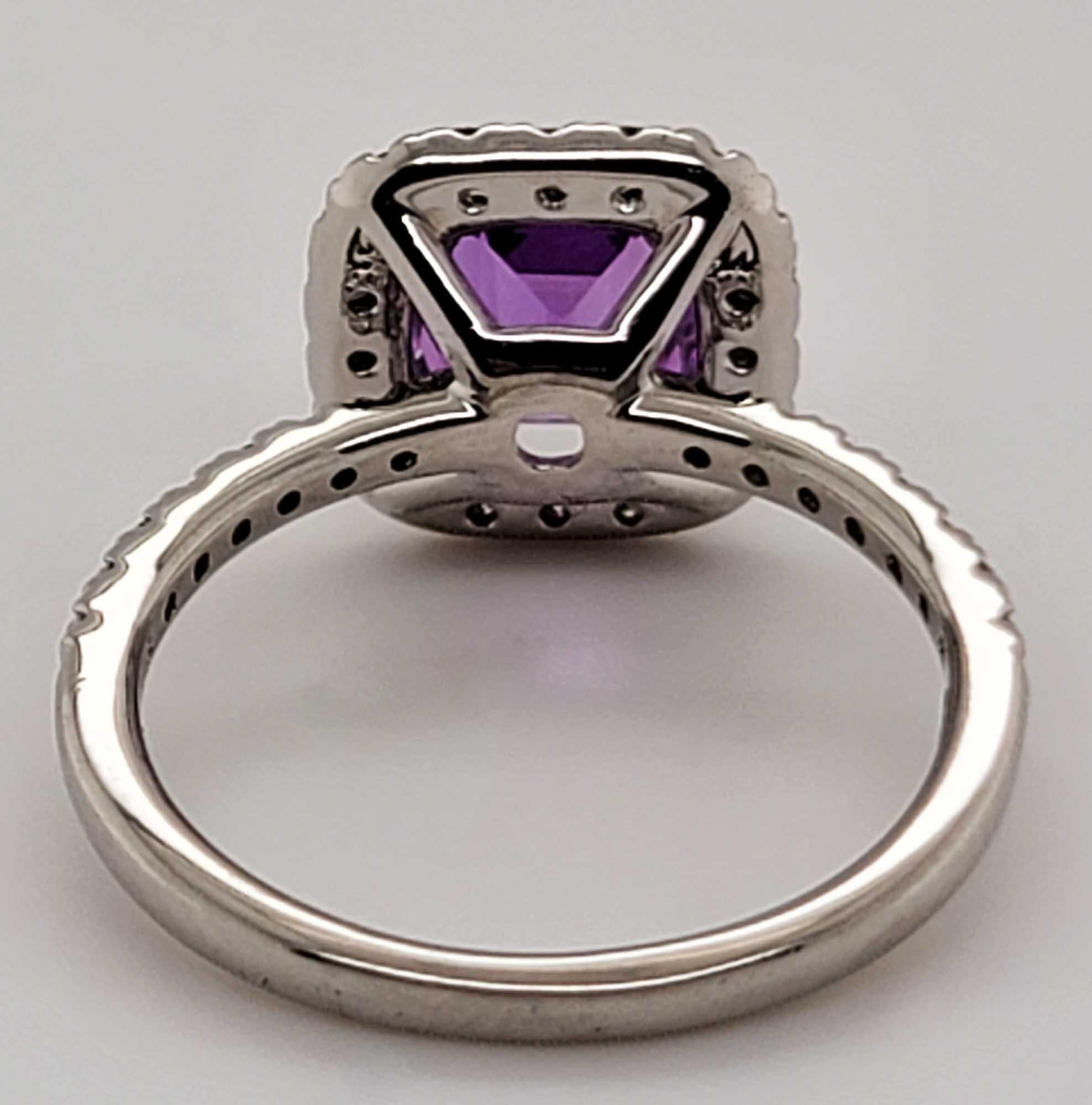 Cushion Cut Gorgeous Platinum 2.11 Carat Pink Sapphire Ring