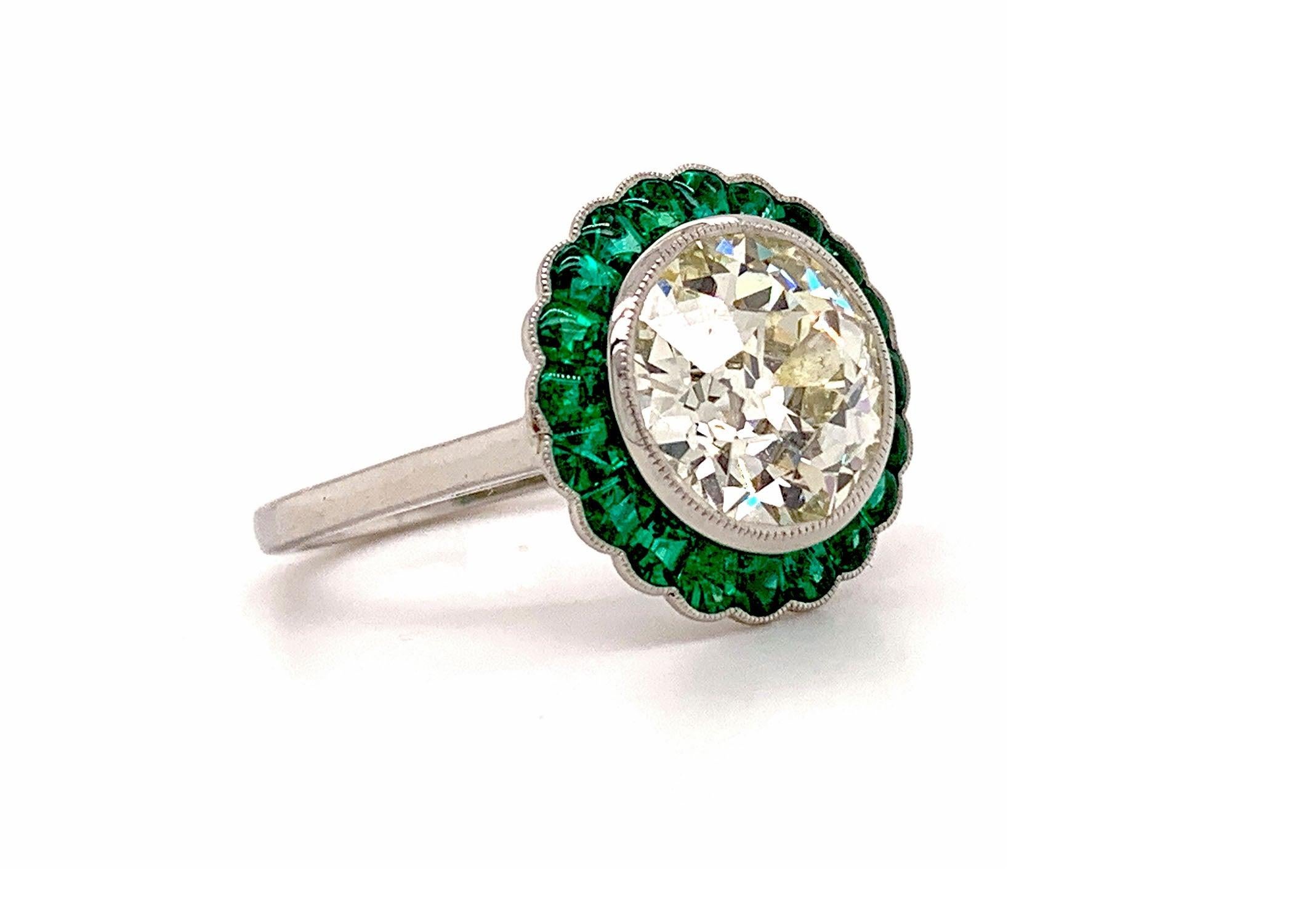 For Sale:  Sophia D, GIA Certified 2.54 Carat Diamond and Emerald Ring 2