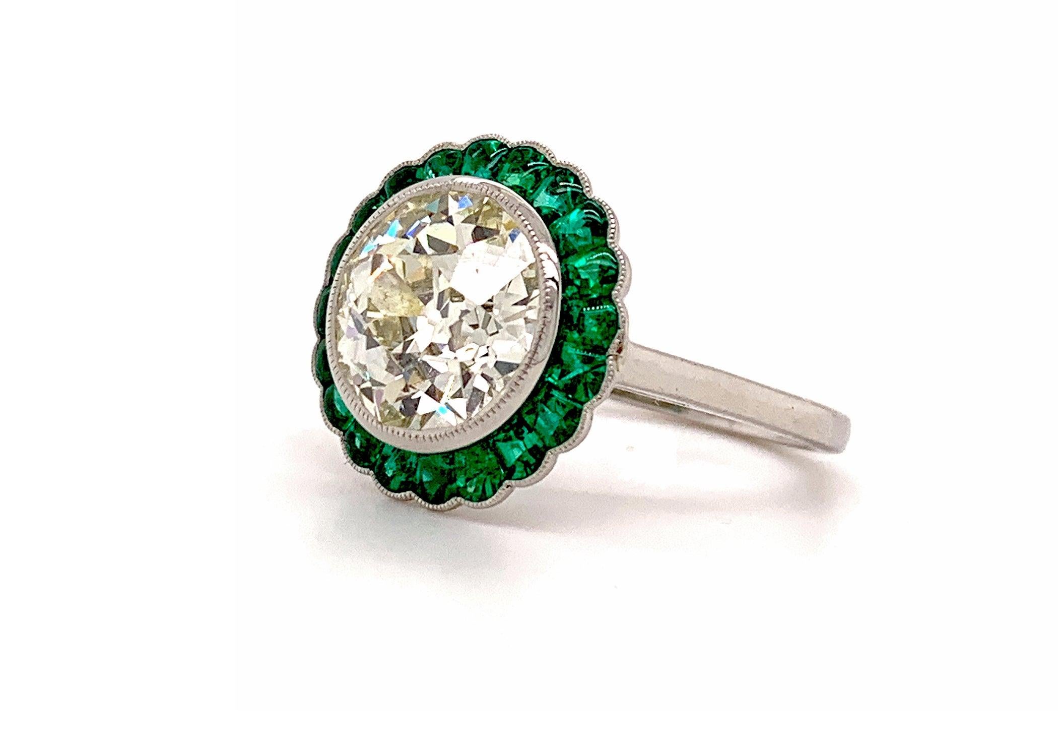 For Sale:  Sophia D, GIA Certified 2.54 Carat Diamond and Emerald Ring 3