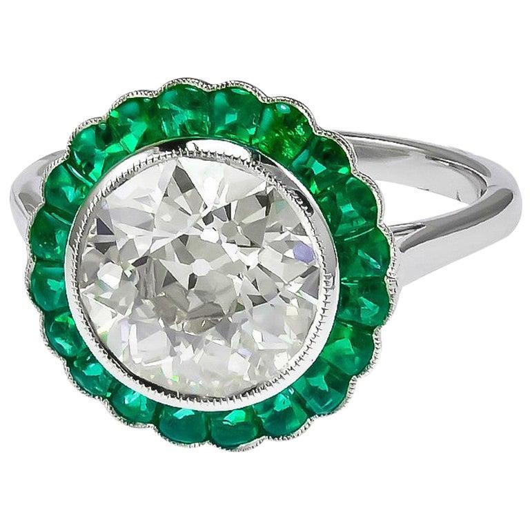 For Sale:  Sophia D, GIA Certified 2.54 Carat Diamond and Emerald Ring