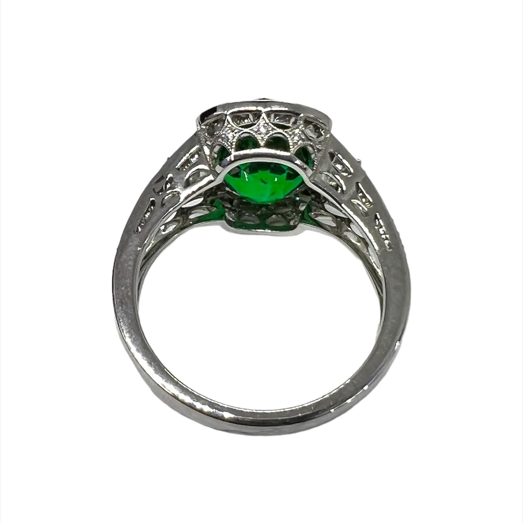 Oval Cut Sophia D. 3.69 Carat Emerald Ring For Sale