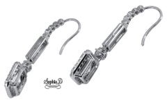 Sophia D. 3.88 Carat Diamond Shape All Diamond Platinum Earrings