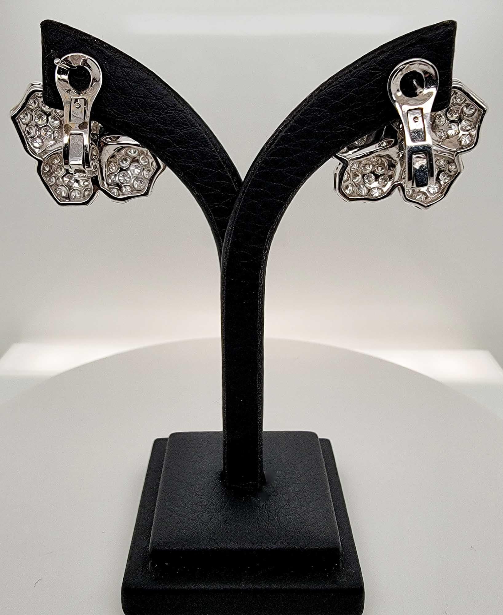 Round Cut Sophia D. 4.11 Carat Diamond Platinum Earrings For Sale