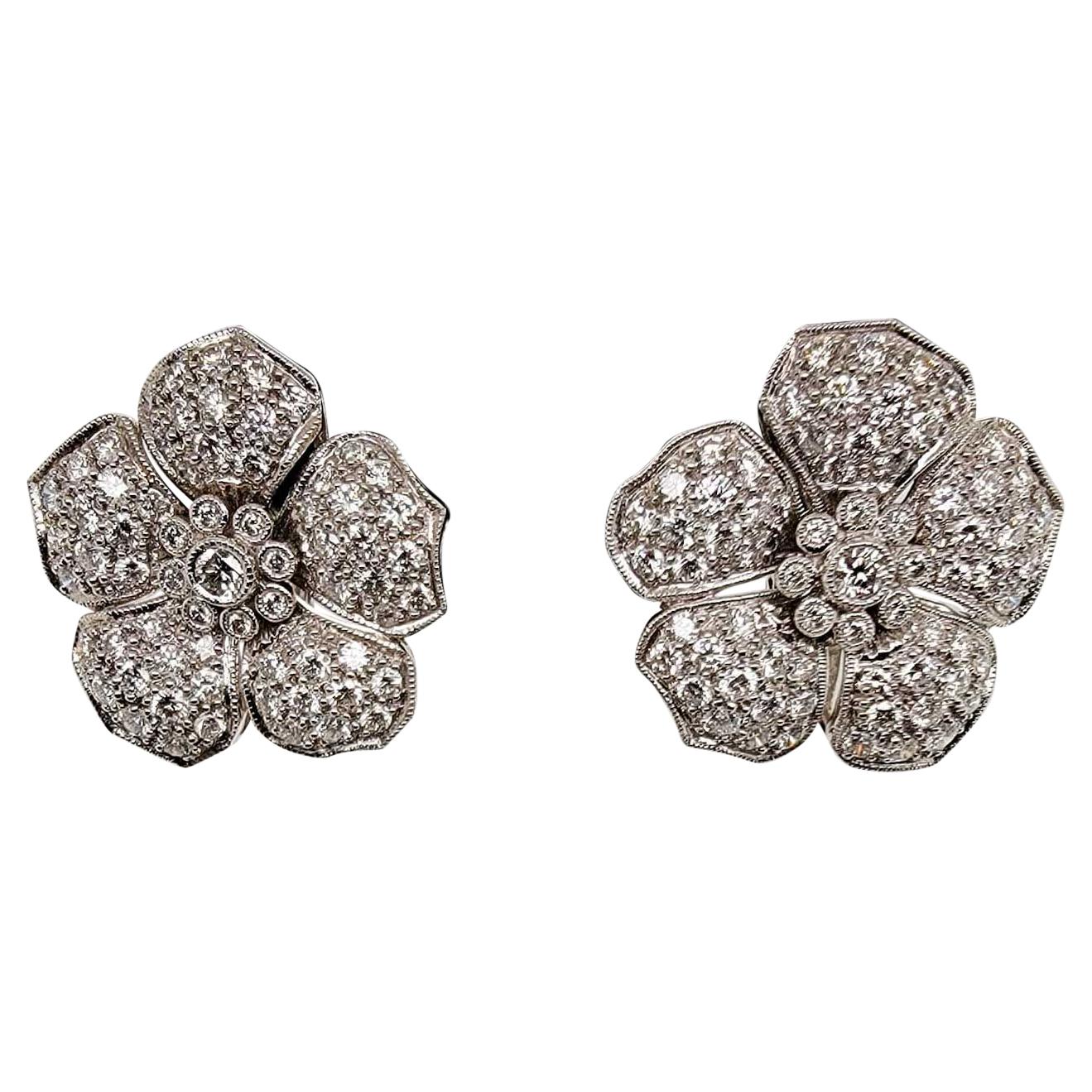 Sophia D. 4.11 Carat Diamond Platinum Earrings For Sale