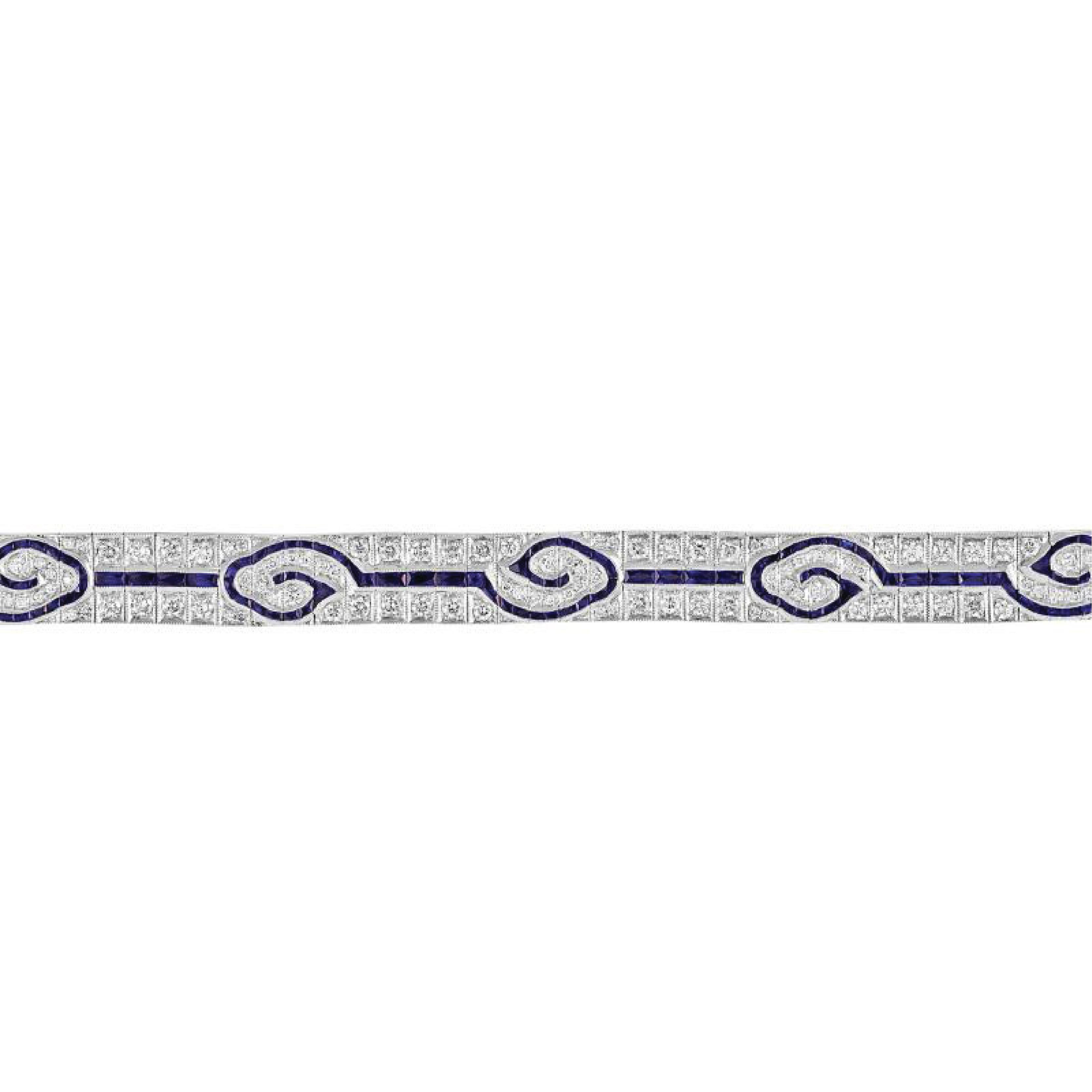 Platinum Set Bracelet with Sapphires that weigh 5.47ct and Diamonds weighing 4.28ct.

Sophia D by Joseph Dardashti LTD has been known worldwide for 35 years and are inspired by classic Art Deco design that merges with modern manufacturing techniques.