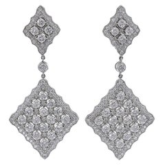 Gorgeous Platinum 7.57 Carat Round Cut Diamond Shape Diamond Earrings