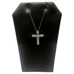 Gorgeous Platinum Diamond Cross Necklace - 1ctw GH SI Diamonds, 18"