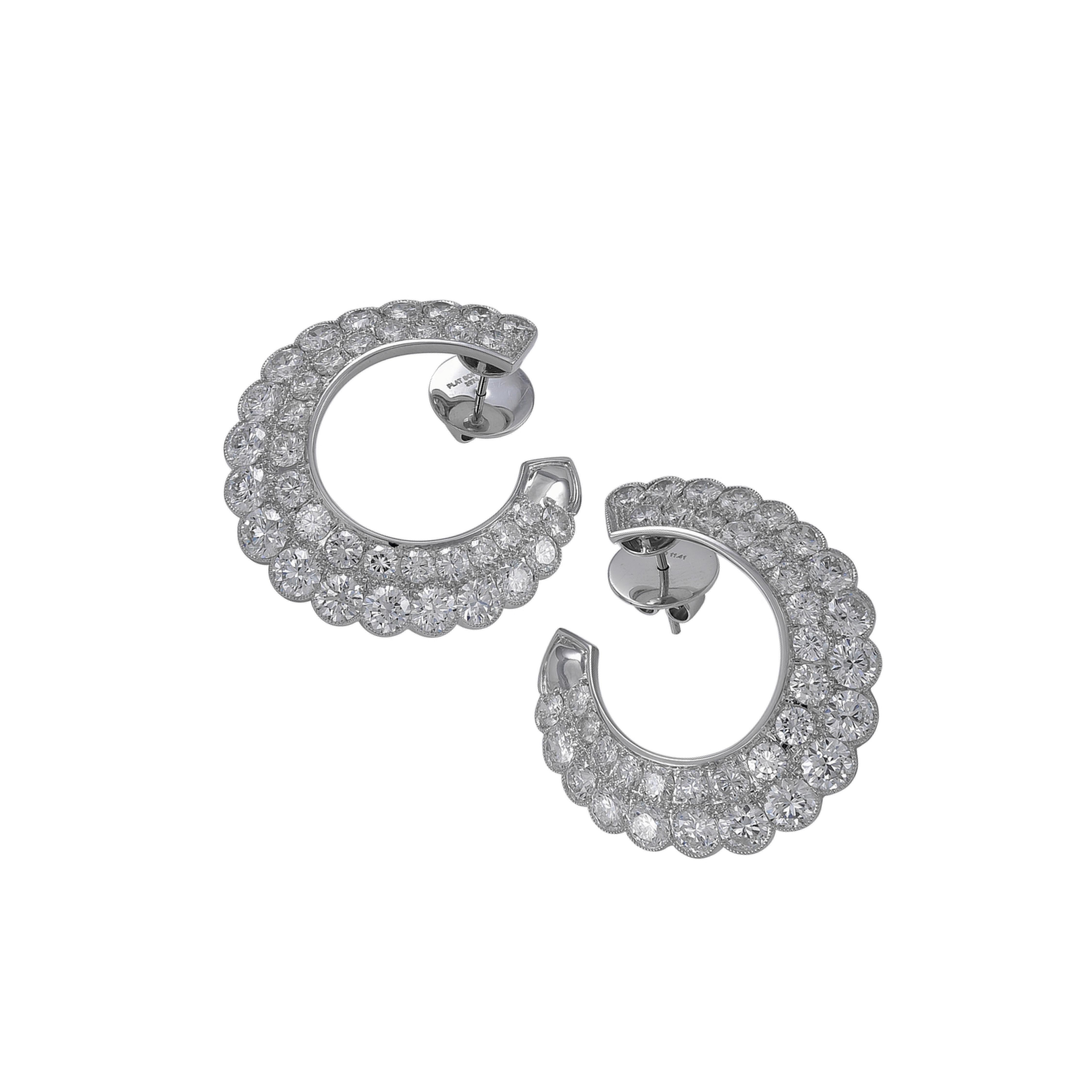 Round Cut Sophia D. 11.21 Carat Diamond Platinum Earrings For Sale