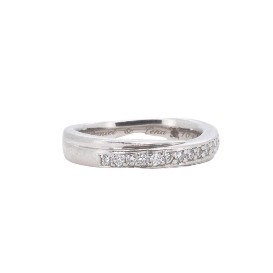 Gorgeous Platinum Pave Band Ring with 0.14 Carat of Natural Diamonds For Sale 1
